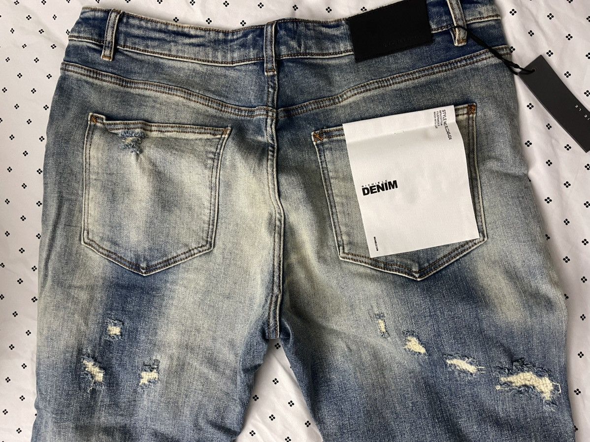 Richie Le Collection RICHE LE MEN’S RELAXED DENIM - DISTRESSED BLUE Size US 34 / EU 50 - 3 Thumbnail