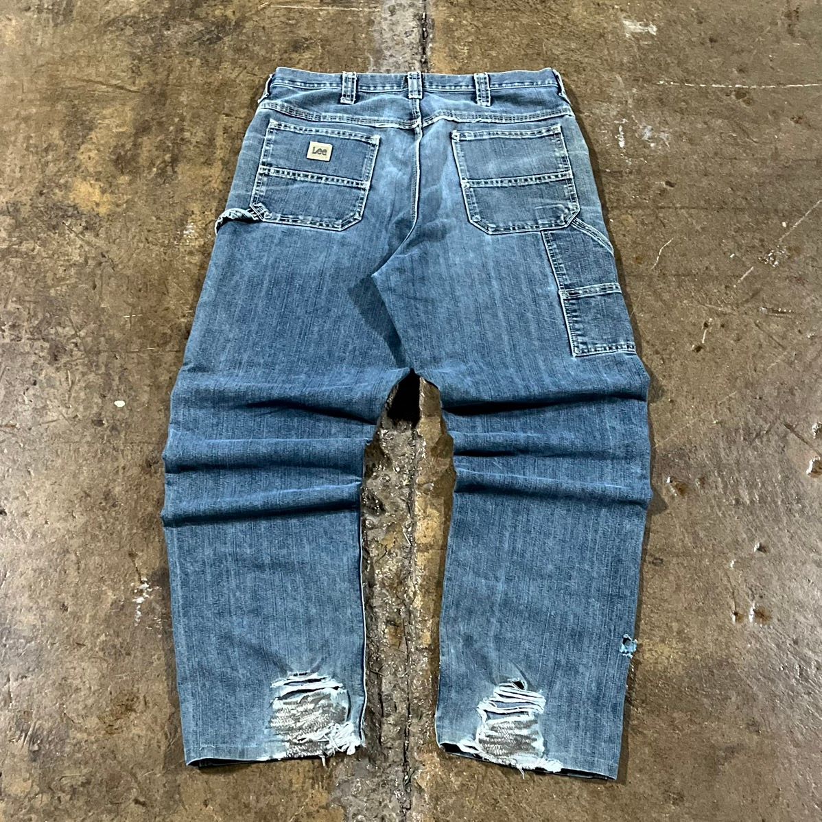 Pre-owned Carhartt X Vintage Crazy Carhartt Style Lee Carpenter Jeans Skater Workwear In Blue