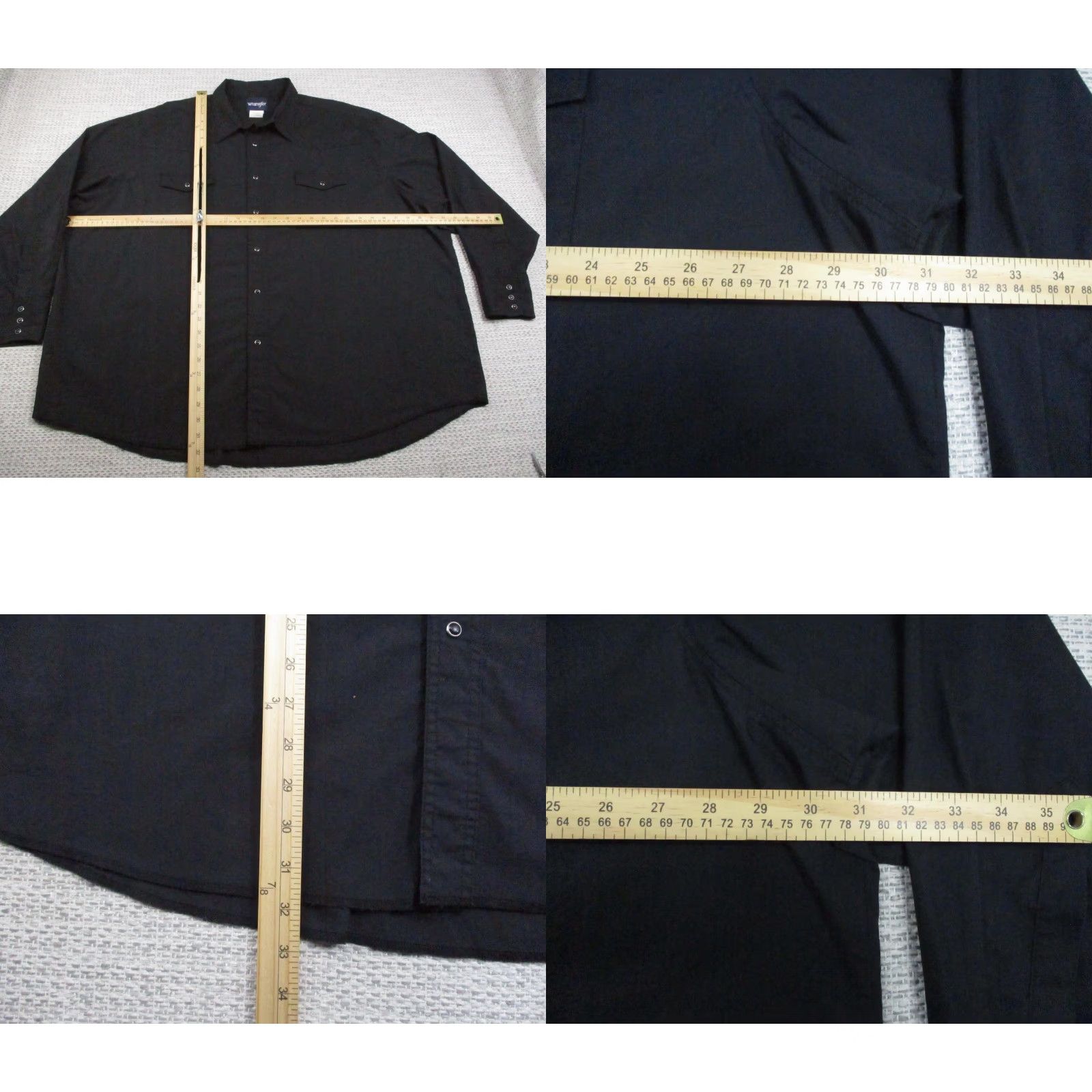 Wrangler VINTAGE Wrangler Shirt Mens 3XL Black Western Snap Button Team BBQ Logo Long Sleeve Size US XXL / EU 58 / 5 - 8 Thumbnail