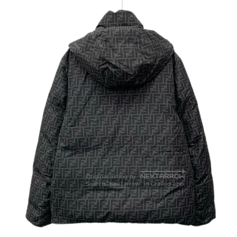 Fendi Fendi Gray logo letter all-over print hooded zip-up revers Size US M / EU 48-50 / 2 - 2 Thumbnail