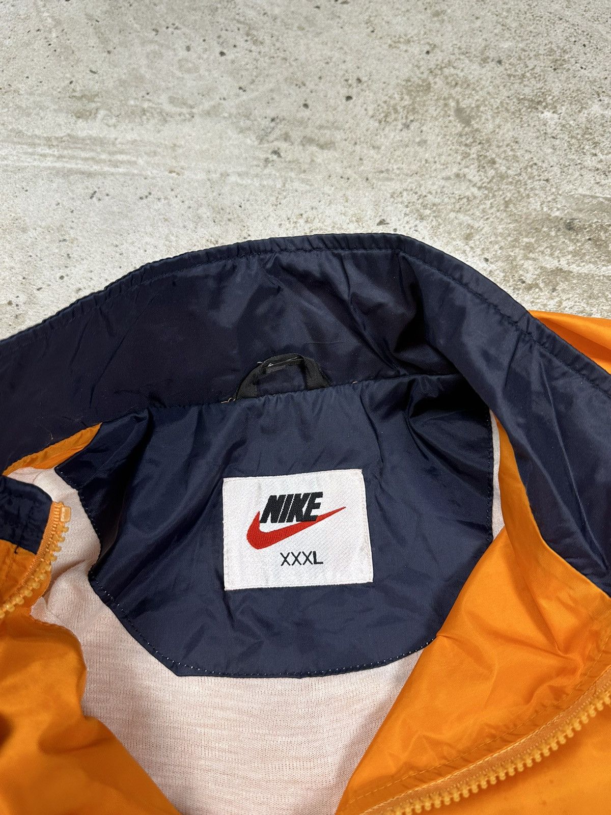 Nike × Vintage Vintage 90s Nike Orange Big Swoosh Track Jacket Light Size US L / EU 52-54 / 3 - 8 Thumbnail