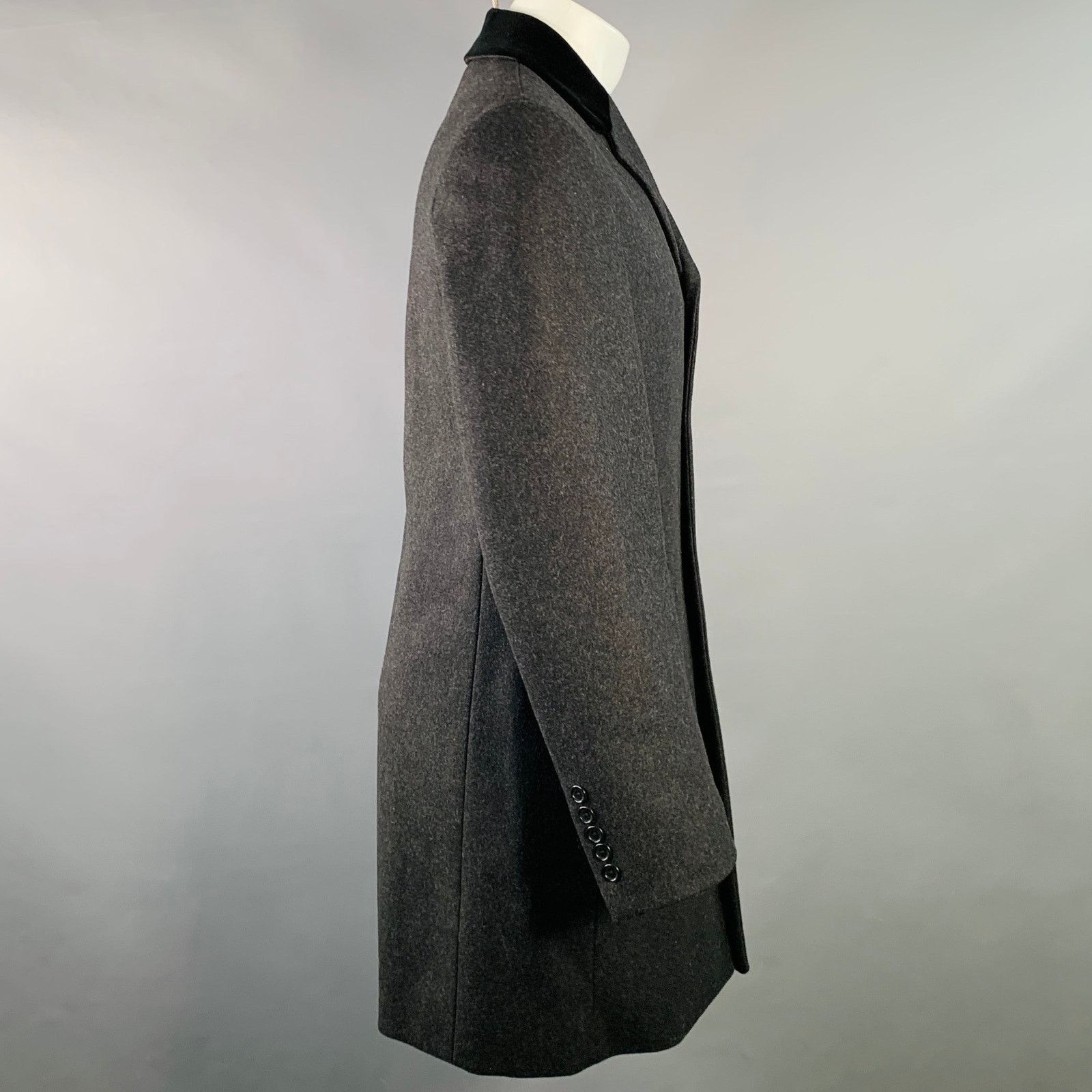 Paul Smith PS by PAUL SMITH Charcoal Black Wool Blend Notch Lapel Coat Size US S / EU 44-46 / 1 - 3 Thumbnail