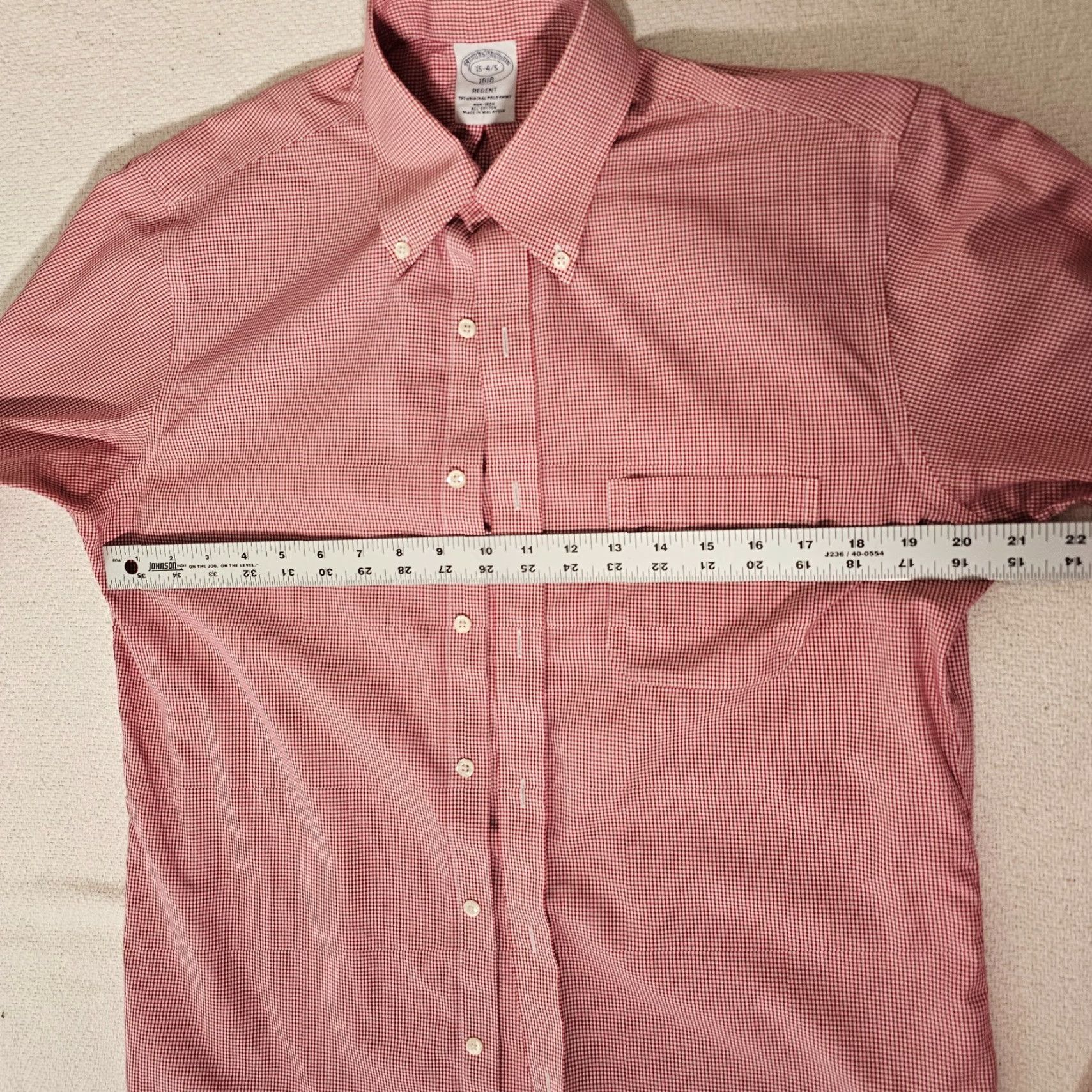 Brooks Brothers Brooks Brothers Men’s Dress Shirt Regent Fit Long Sleeve Button-Down 15 Red Checks Non-Iron 15 in Neck Mens Regular Shirt Size US M / EU 48-50 / 2 - 5 Thumbnail