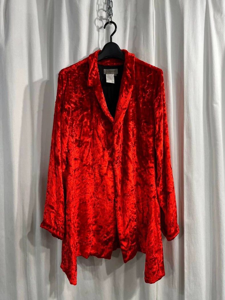 Yohji Yamamoto Yohji Yamamoto Red Velvet jacket Size US M / EU 48-50 / 2 - 2 Thumbnail
