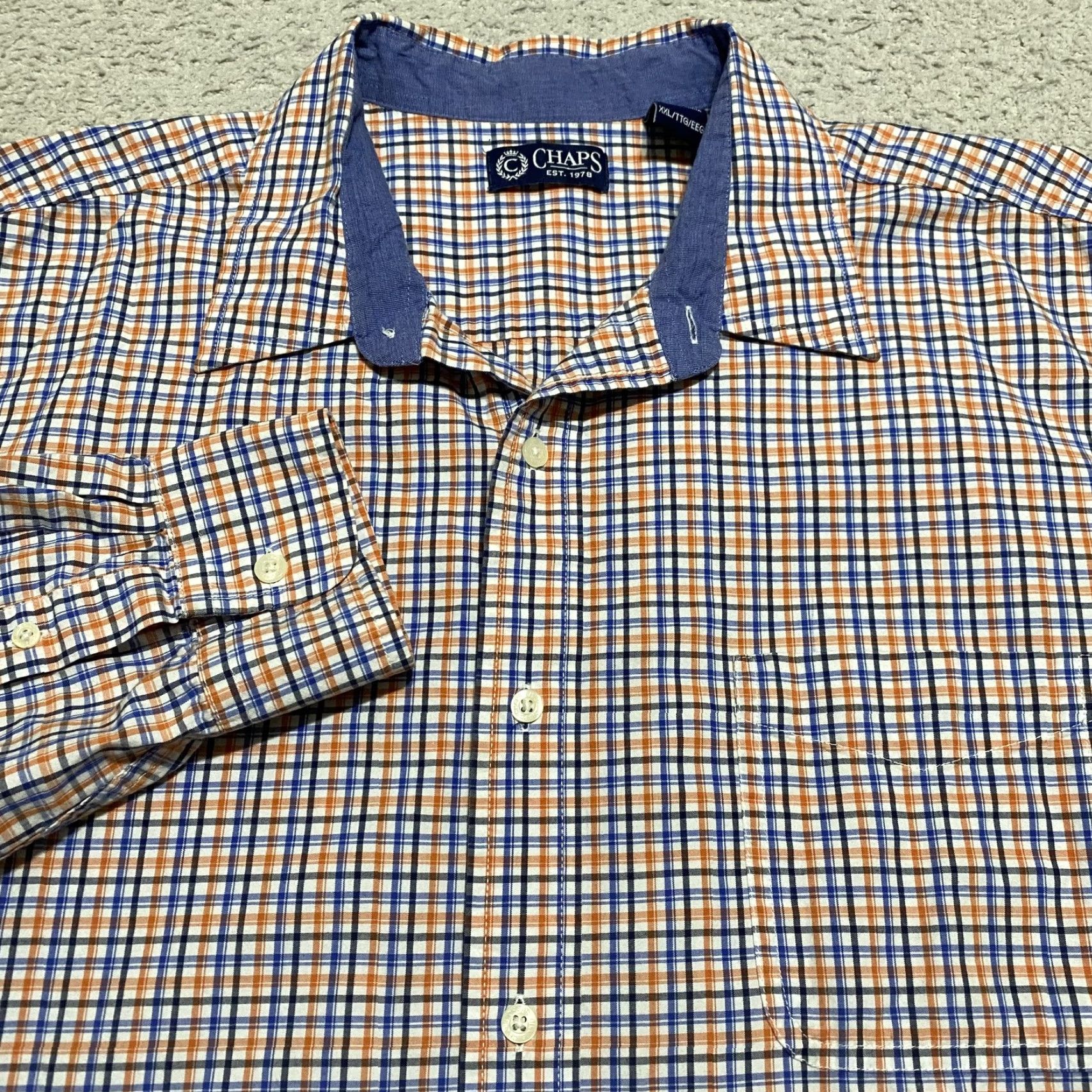 Chaps Chaps Shirt Mens 2XL Multicolor Plaid Long Sleeve Button Up Cotton Size US XXL / EU 58 / 5 - 5 Thumbnail