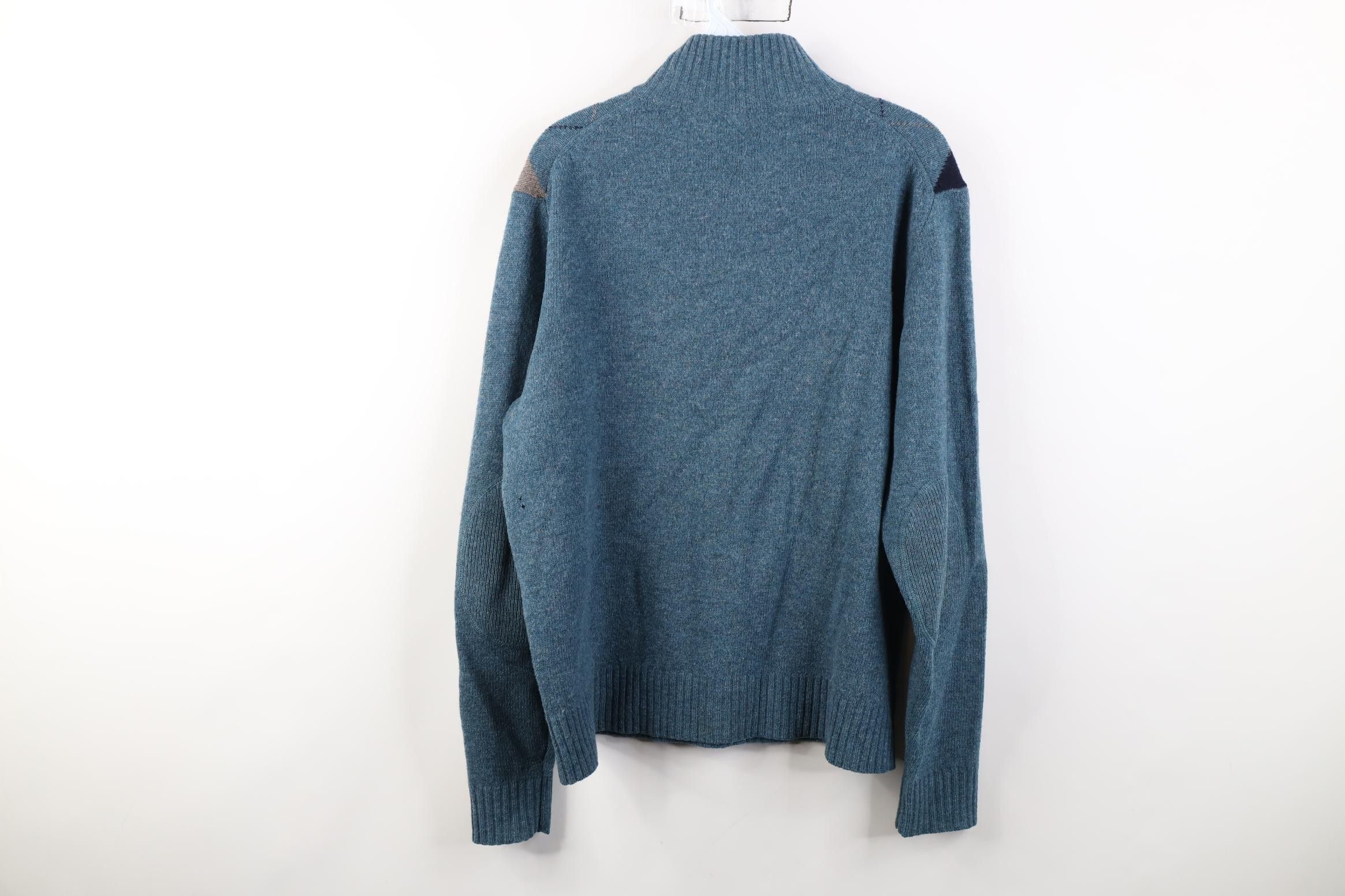 J.Crew Vintage Y2K J Crew Lambswool Diamond Knit 1/4 Zip Sweater Size US M / EU 48-50 / 2 - 11 Thumbnail