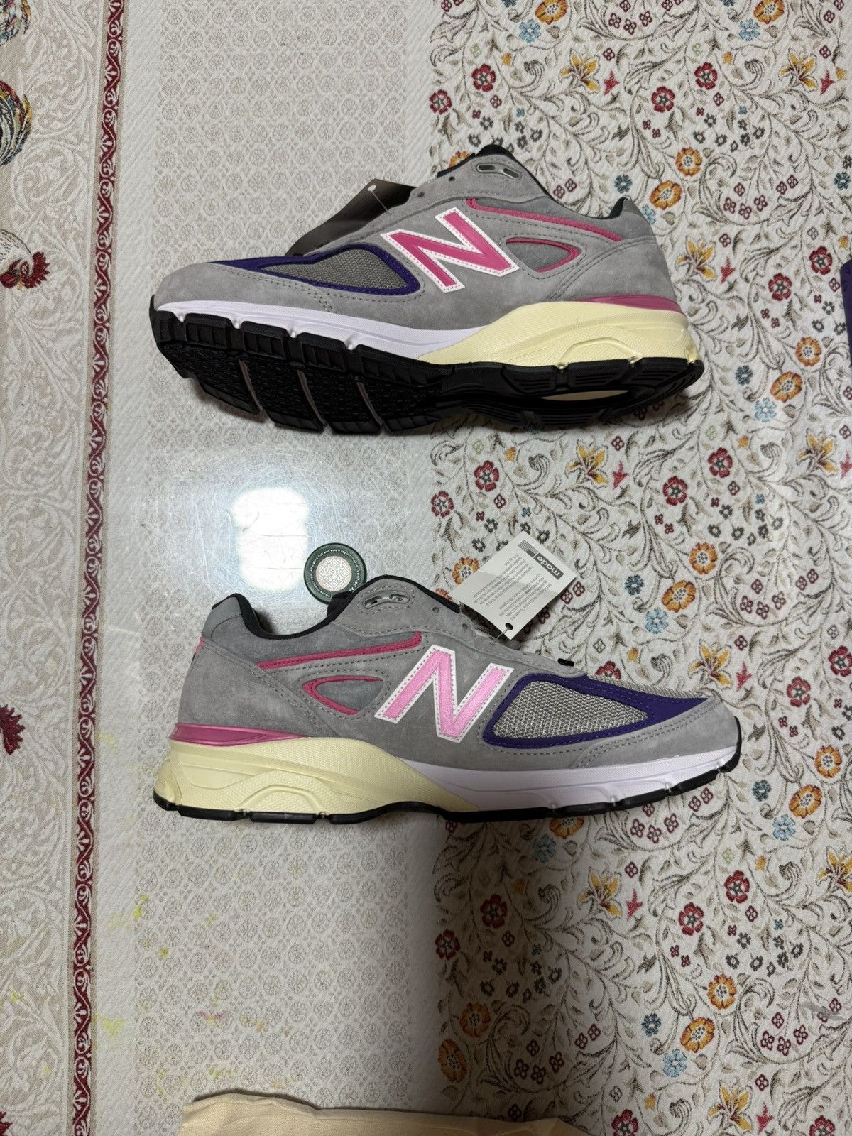 Kith × New Balance NEW BALANCE KITH X UNITED ARROWS & SONS X 990V4 Grey/Pink 11 Size US 11 / EU 44 - 3 Thumbnail