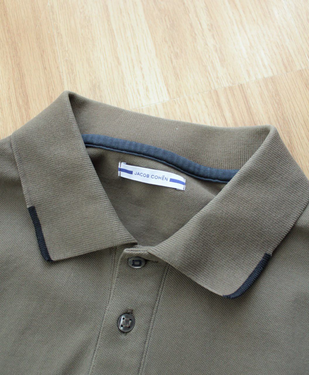 Jacob Cohen 🔥 Jacob Cohen Slim Fit Long Sleeve Polo Shirt Olive Green Size US XL / EU 56 / 4 - 3 Thumbnail