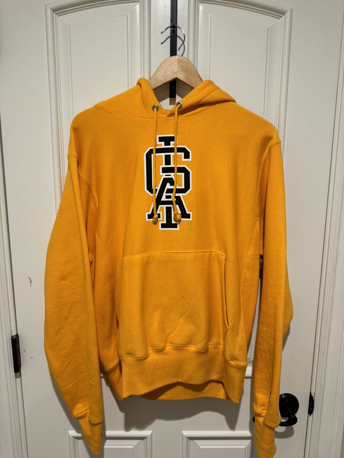 image of Champion Hoodie Dark Side Of The Rainbow in Yellow, Men's (Size Small)