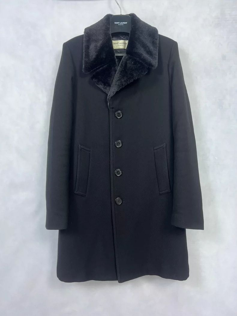 Saint Laurent Paris Saint Laurent Paris 16 FW black fur collar coat Nextarrow-2 Size US S / EU 44-46 / 1 - 1 Thumbnail