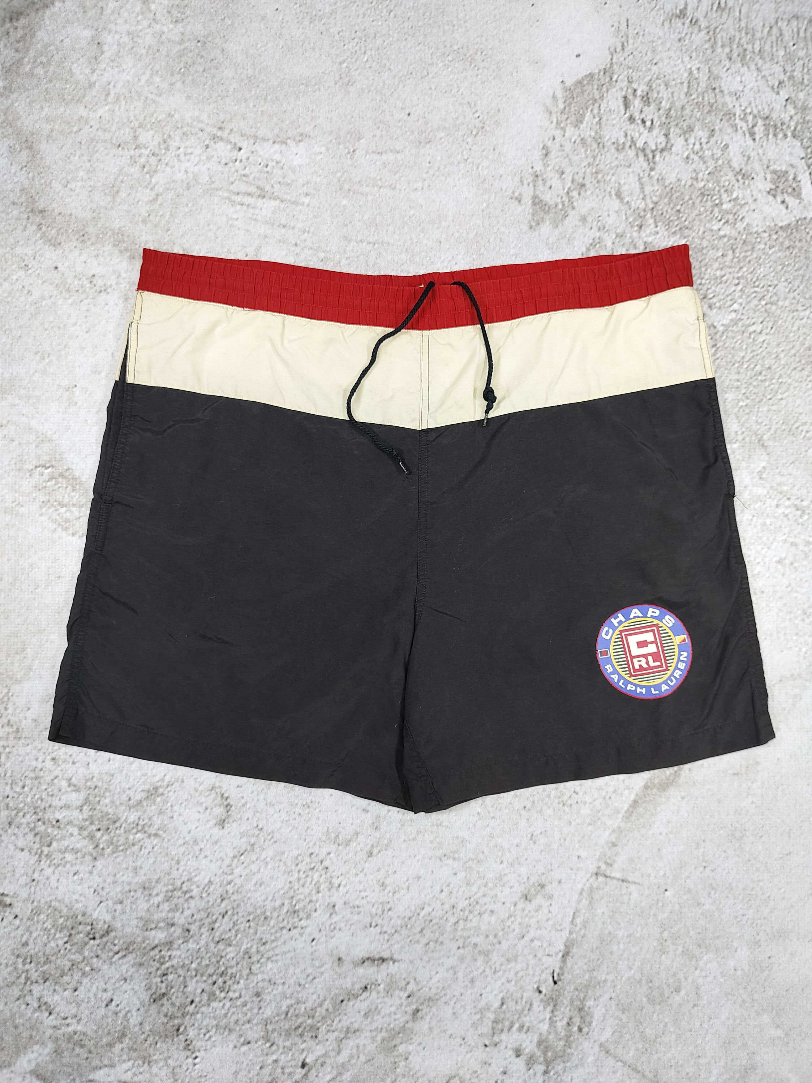 Chaps Ralph Lauren 90s Chaps RL- Color Block Crest Logo Nautical Board Shorts Size US 36 / EU 52 - 1 Thumbnail