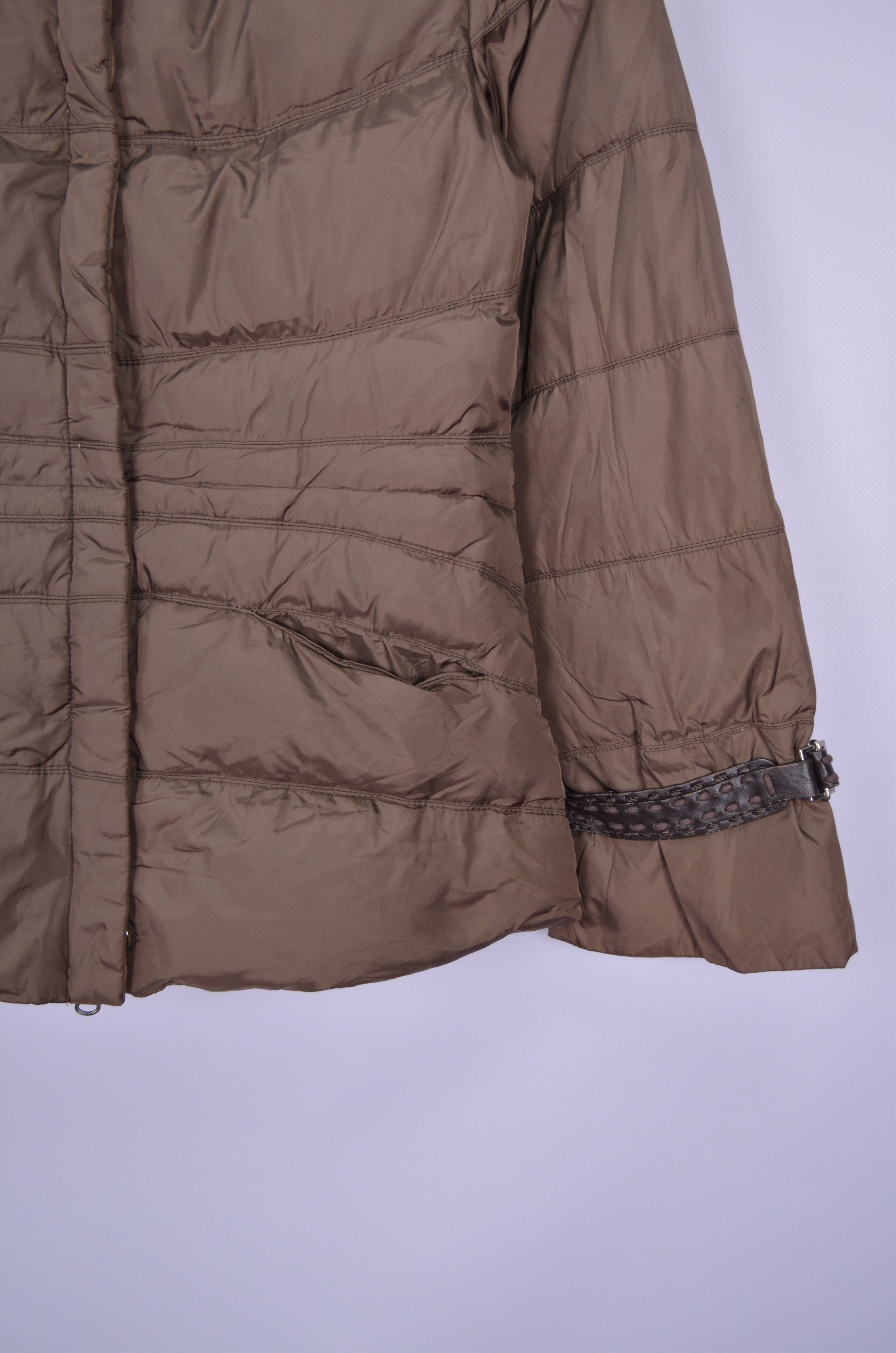Designer Womens Bernard Perris Brown Nylon Down Jacket Puffer Size 40 Size M / US 6-8 / IT 42-44 - 5 Thumbnail