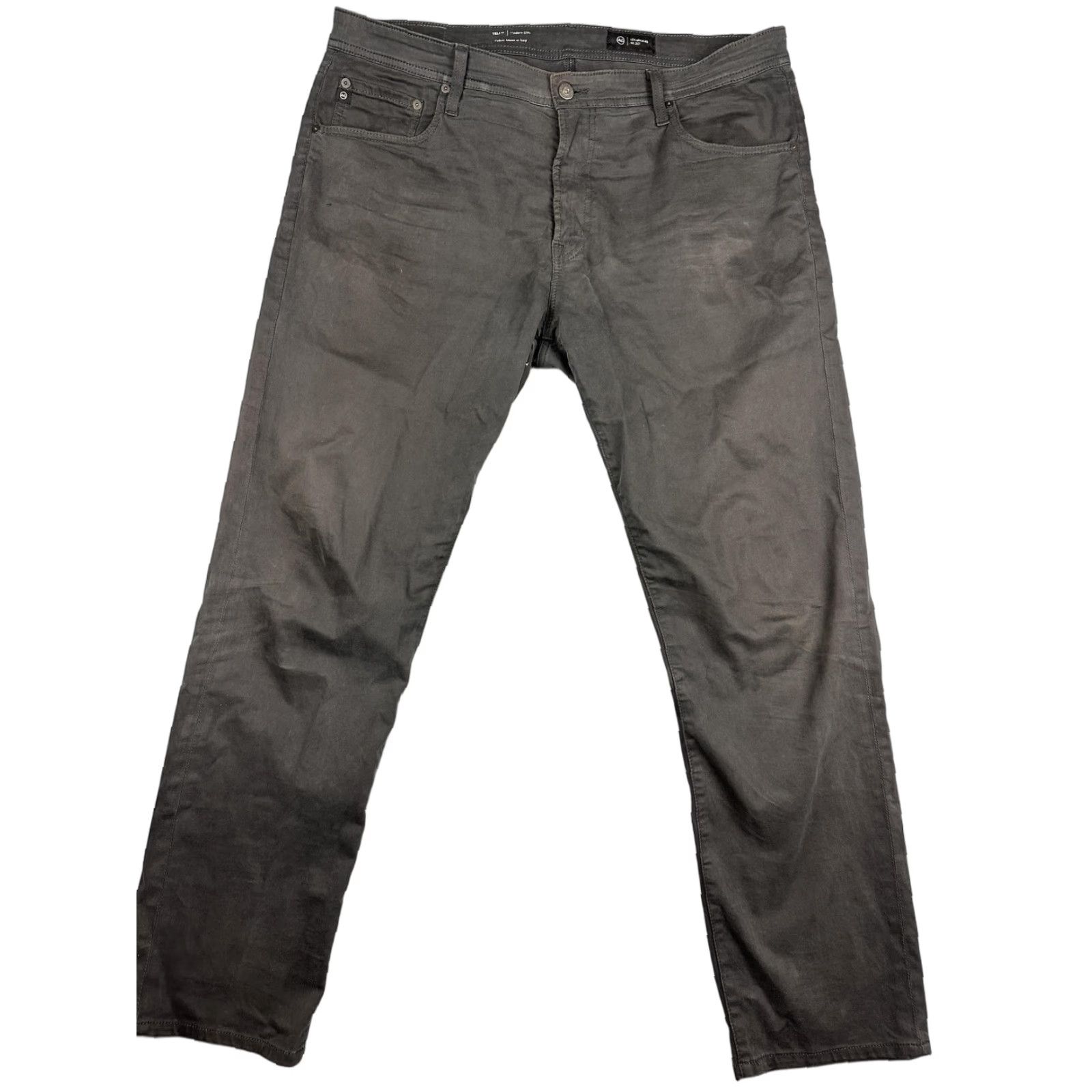 Vintage AG Tellis Jeans Mens 40x31 Slim Modern Charcoal Gray Denim Pants Casual Slim Fit Pocketed Belt Loops Zip Fly Size US 40 / EU 56 - 1 Thumbnail