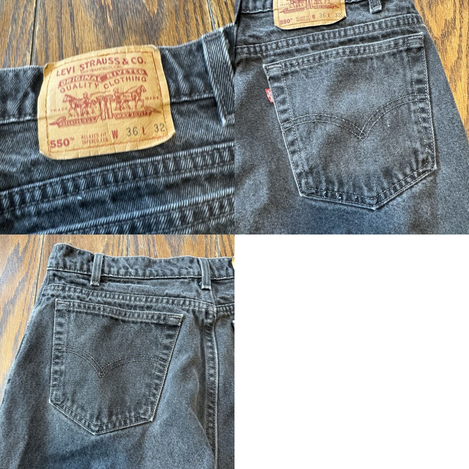 Levi's VINTAGE Levi's 550 Jeans Men 34x31 Black Relaxed Tapered 90s USA Logo 5-Pocket Denim Jeans Mens Size US 34 / EU 50 - 9 Thumbnail