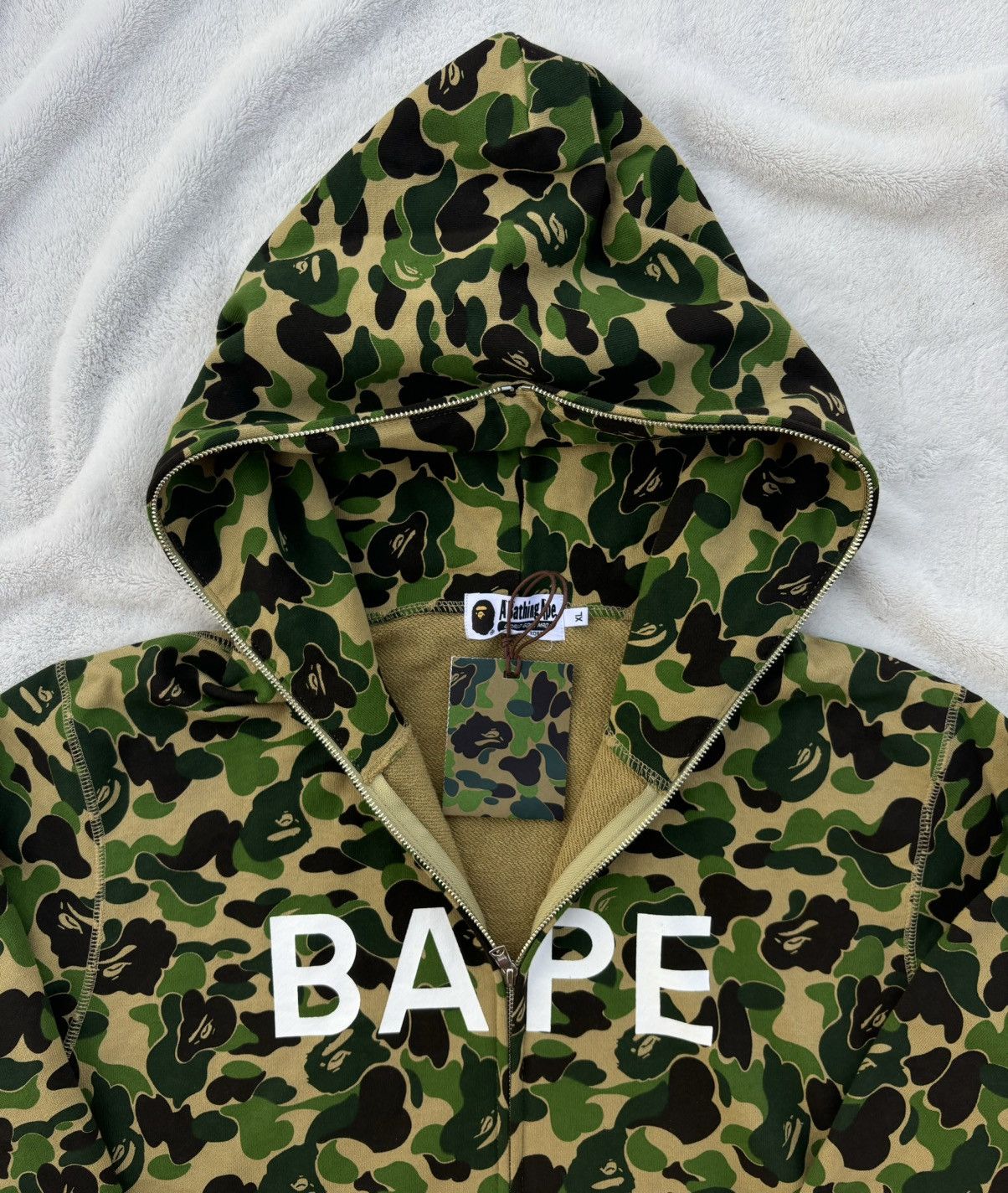 Bape Bape Full Zip Classic Green Camo Hoodie Size US XL / EU 56 / 4 - 4 Thumbnail