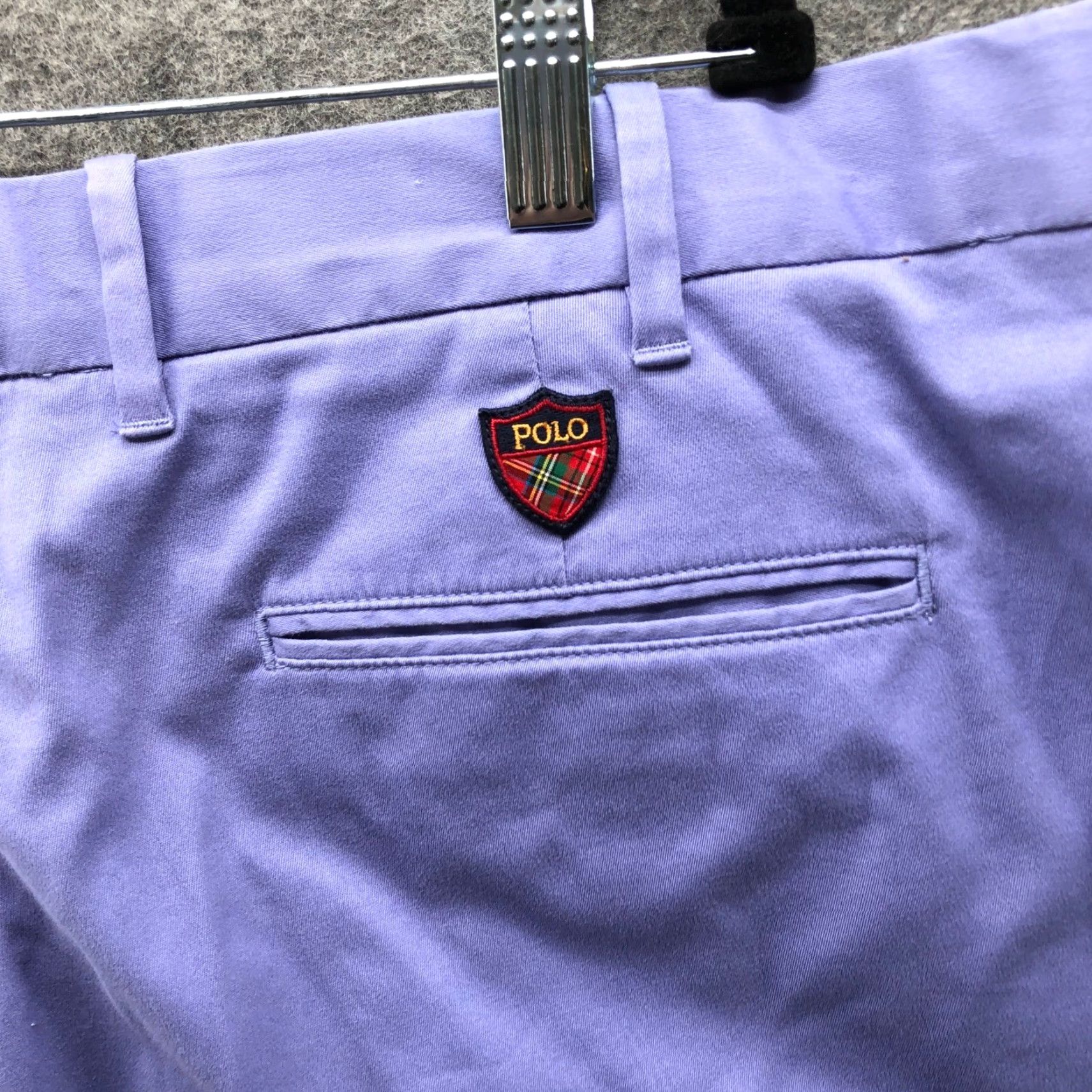 Polo Ralph Lauren VINTAGE Polo Ralph Lauren Golf Chino Shorts Mens 40 Purple Crest Logo Stretch Twill 9.5 Size US XL / EU 56 / 4 - 7 Thumbnail