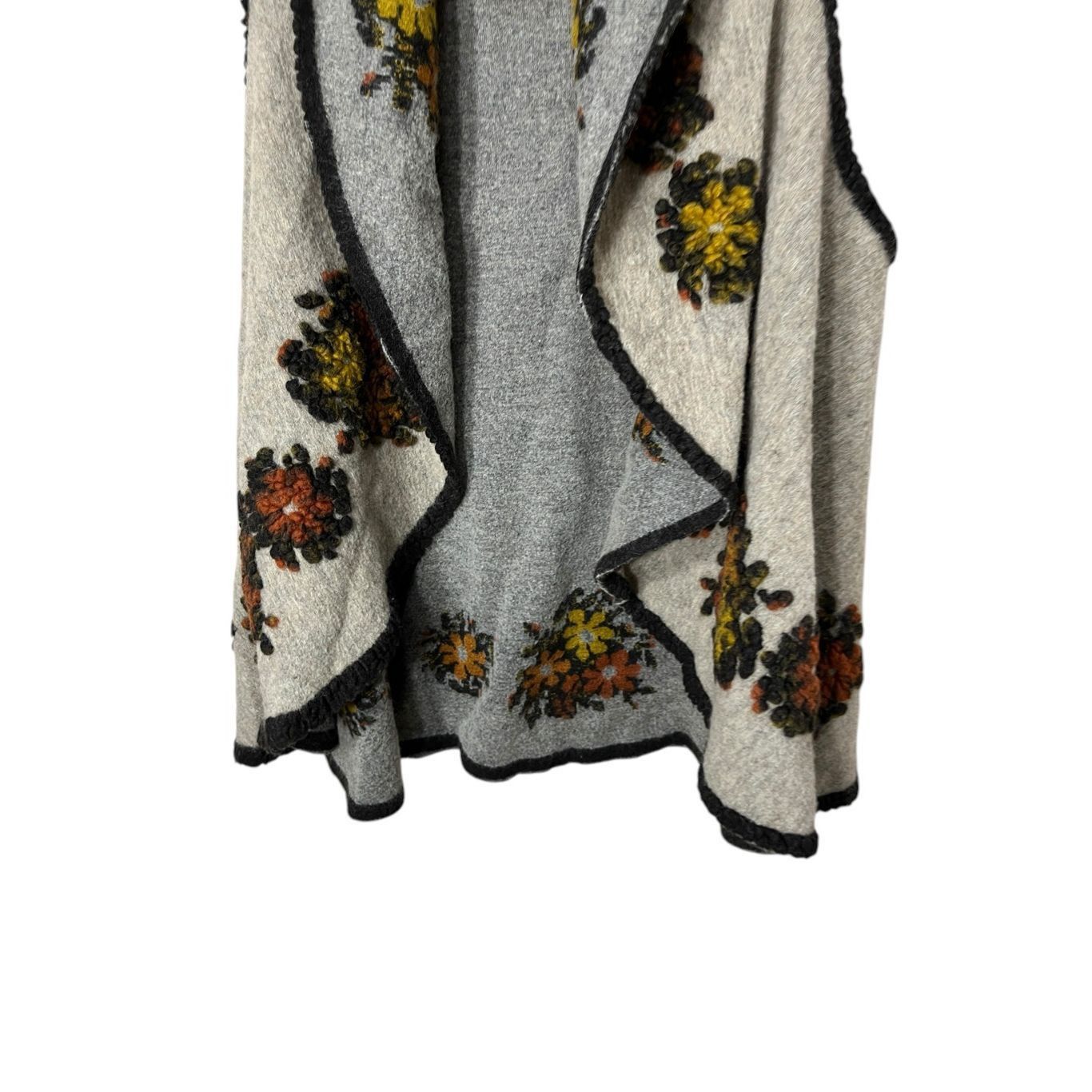 Other Vintage Concept Cardigan L Cream/Gray Wool Waterfall Sweater Size L / US 10 / IT 46 - 3 Thumbnail