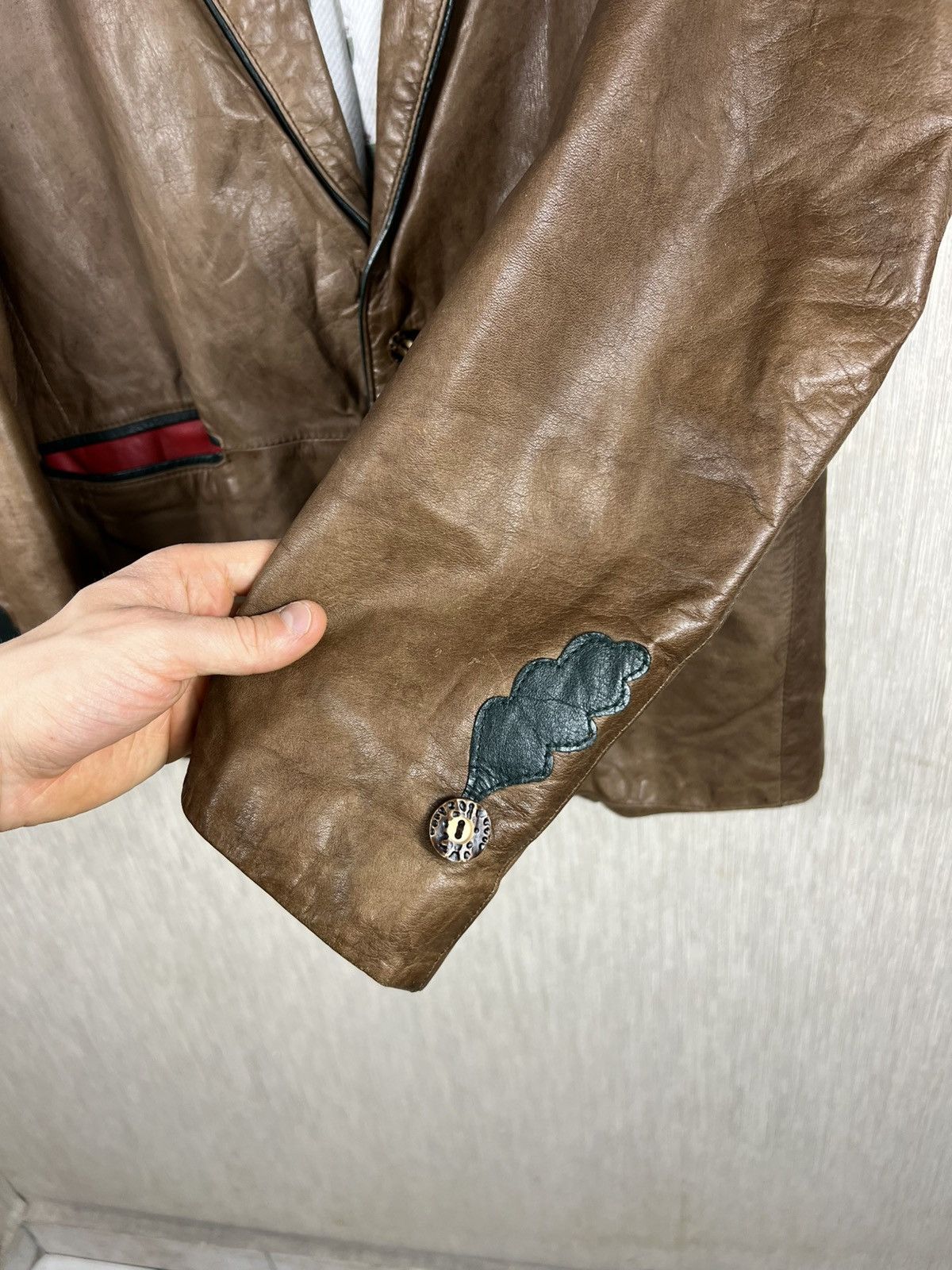 Vintage Vintage 70s genuine leather blazer jacket nordic retro Size US L / EU 52-54 / 3 - 8 Thumbnail