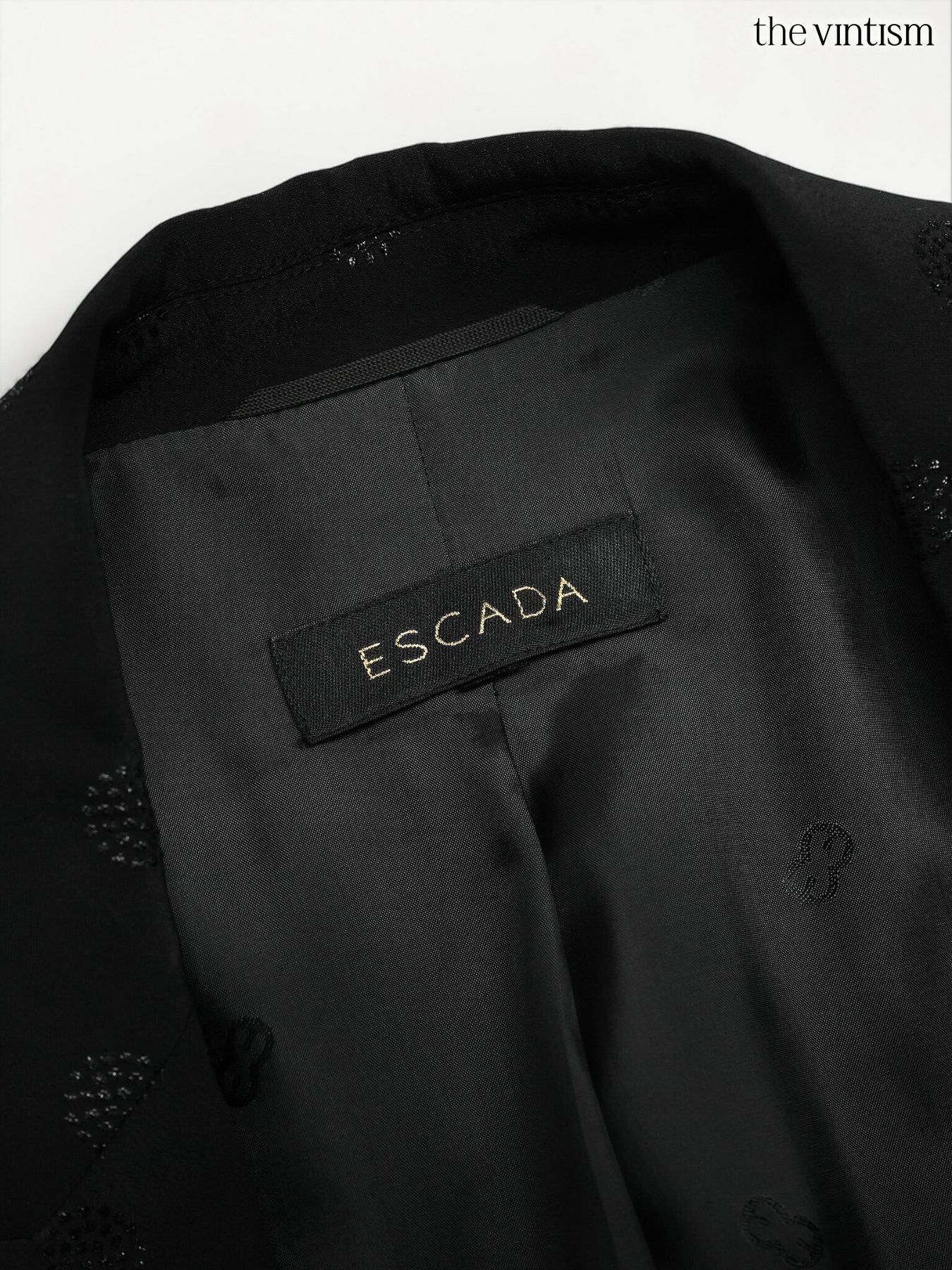 Escada Escada Black Pattern Skirt Suit Set Acetate/Rayon XS/S 34/36 Size XS / US 0-2 / IT 36-38 - 9 Thumbnail