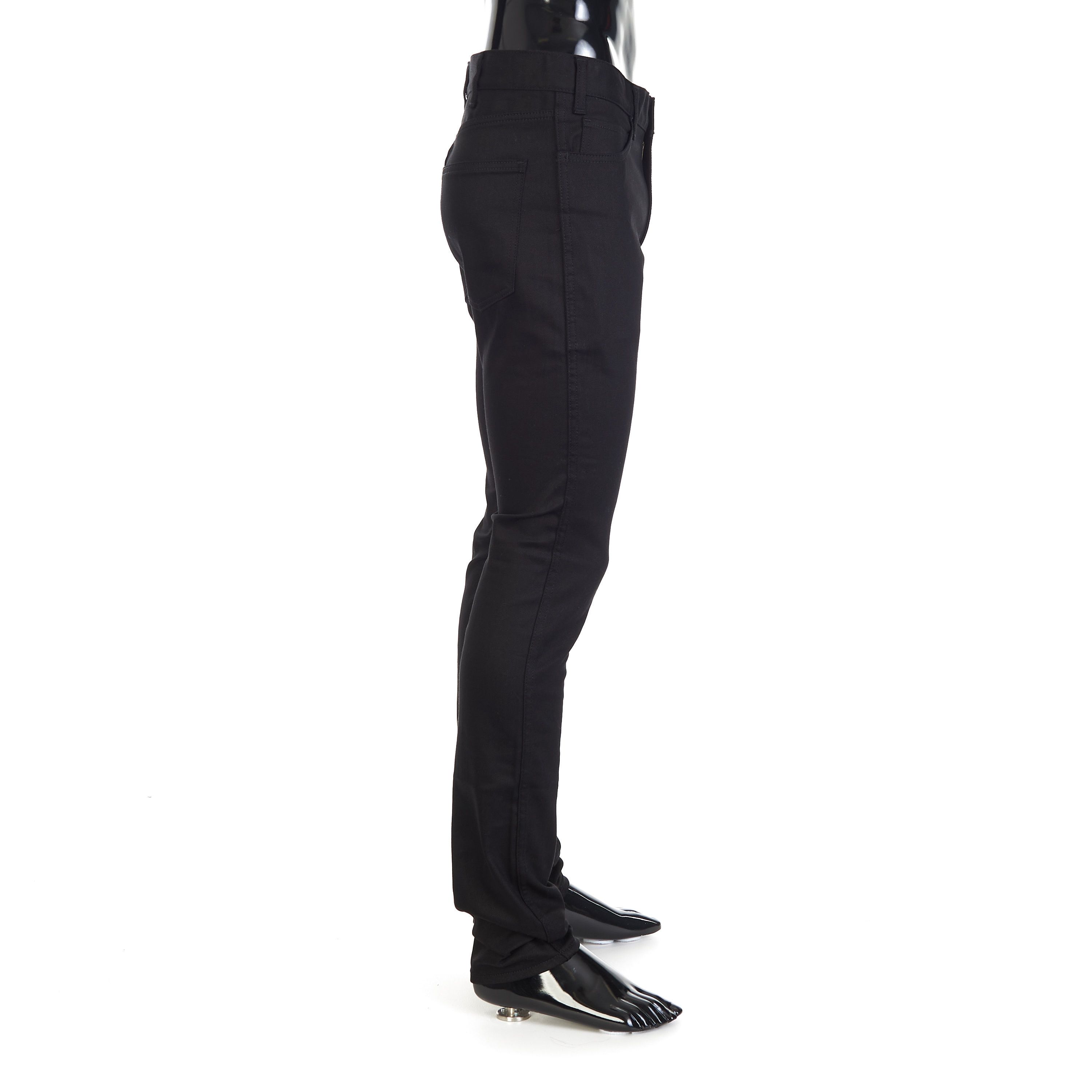 Celine Skinny Jeans - Vintage Pure Black Wash Denim, Low-Rise Size US 30 / EU 46 - 7 Thumbnail