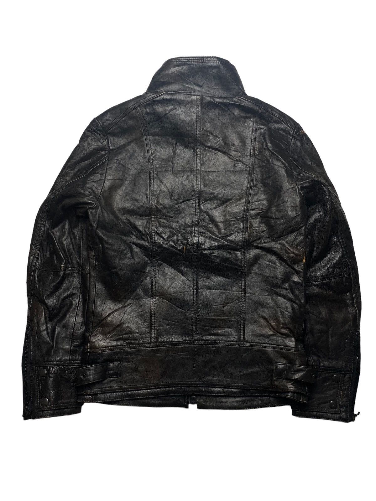 Japanese Brand 2000s Shellac - Burned Leather Biker Jacket Size US M / EU 48-50 / 2 - 2 Thumbnail