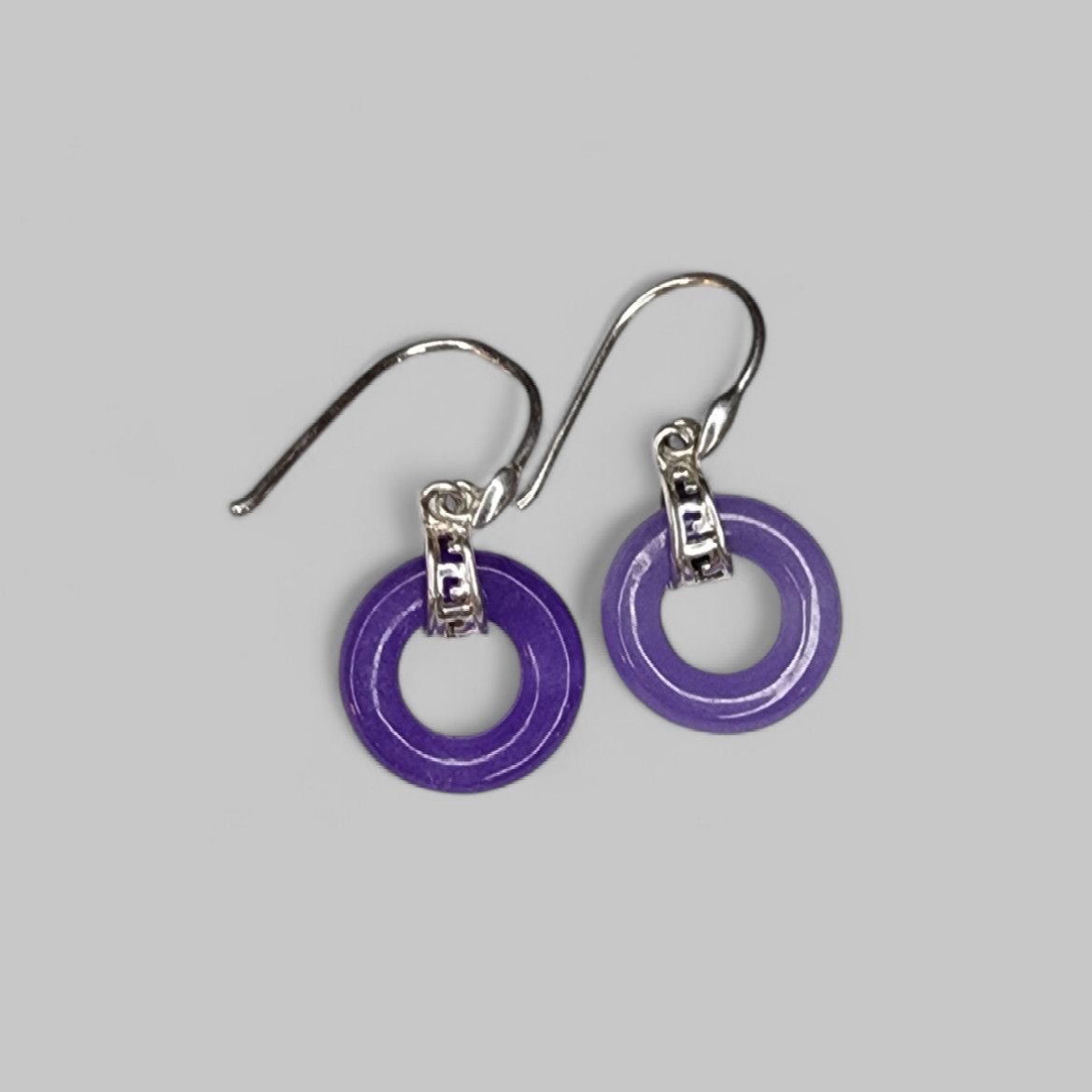 The Unbranded Brand SU 925 sterling silver and purple Jade pierced earrings Size ONE SIZE - 2 Thumbnail