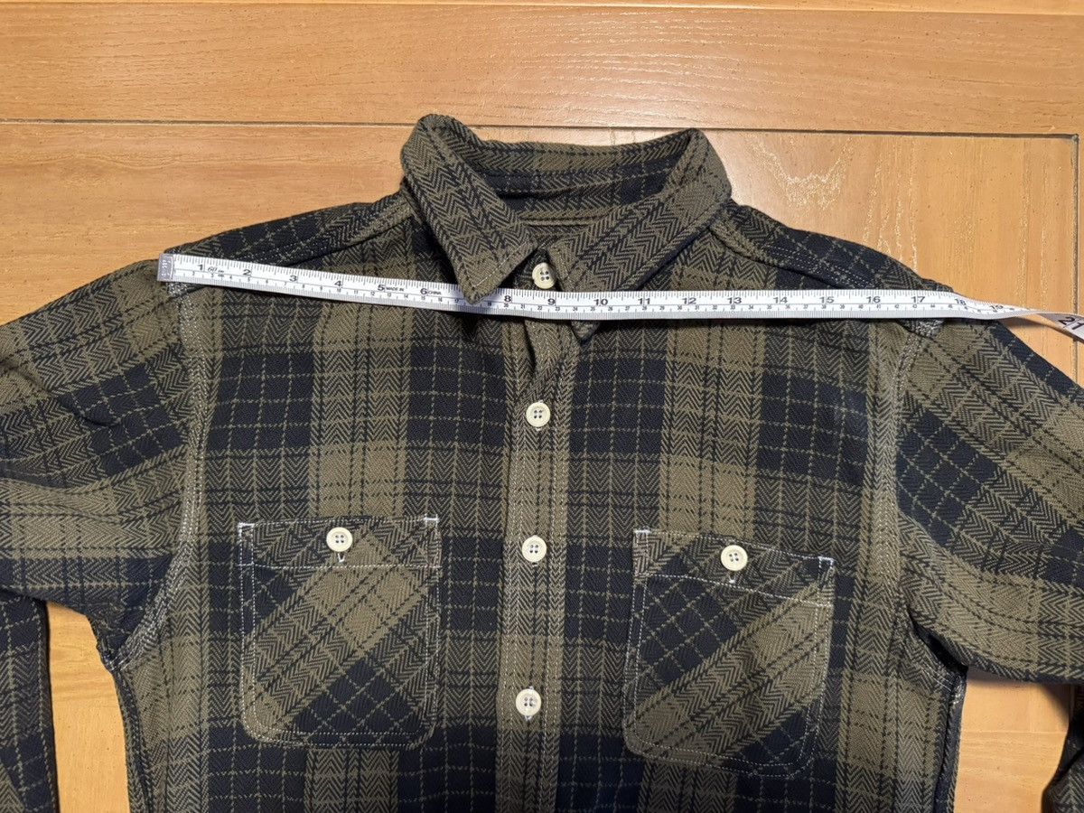 Momotaro Jeans Momotaro Herringbone Check Flannel Shirt (Olive)- 38 Size US S / EU 44-46 / 1 - 7 Thumbnail