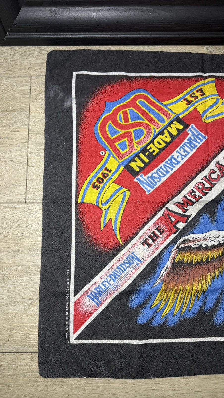Harley Davidson Vintage 1980s Harley Davidson Bandana The American Way Size ONE SIZE - 2 Thumbnail