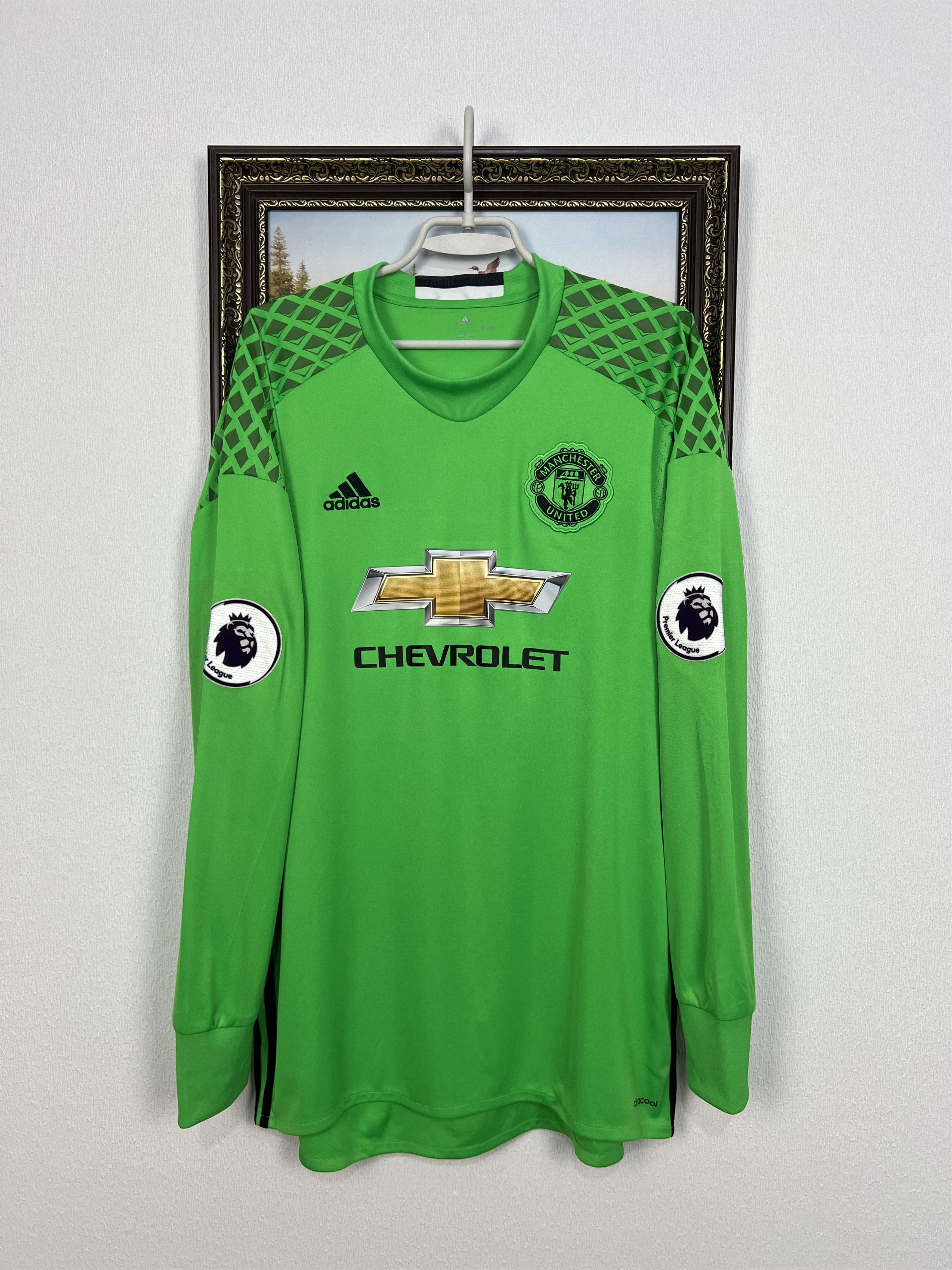 Adidas Manchester United Goalkeeper football De Gea Shirt Tee Size US L / EU 52-54 / 3 - 4 Thumbnail