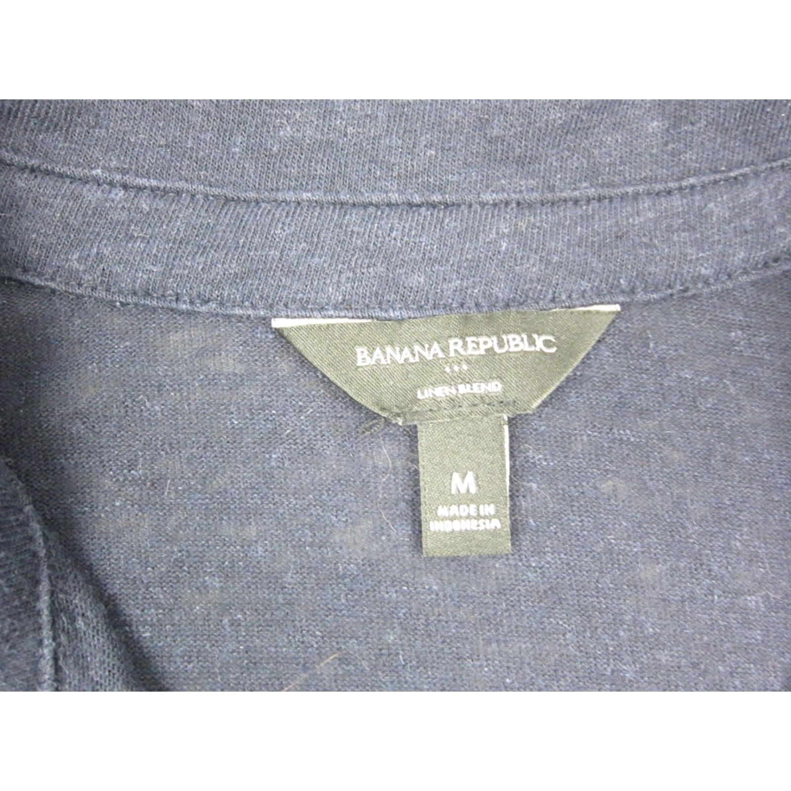 Banana Republic Banana Republic Shirt Womens M Blue Linen Blend Polo Collared Short Sleeve Casual City Classic Outdoor Womens Size M / US 6-8 / IT 42-44 - 3 Thumbnail