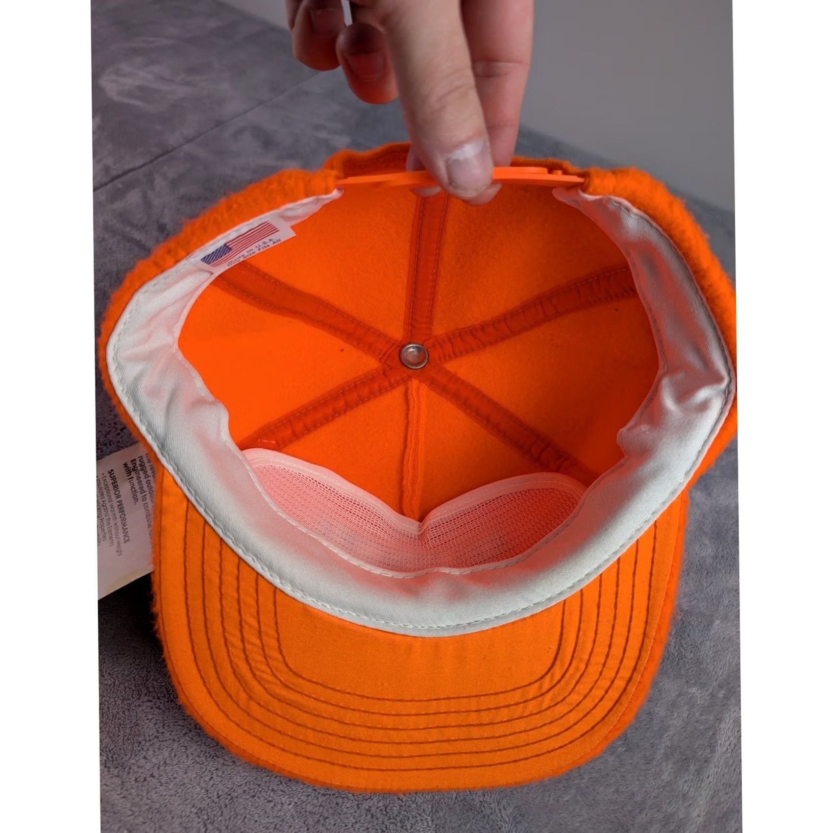Vintage VINTAGE Busch Beer Arctic Fleece Snapback Hat Blaze Orange Made in USA NWT Size 44L - 4 Thumbnail