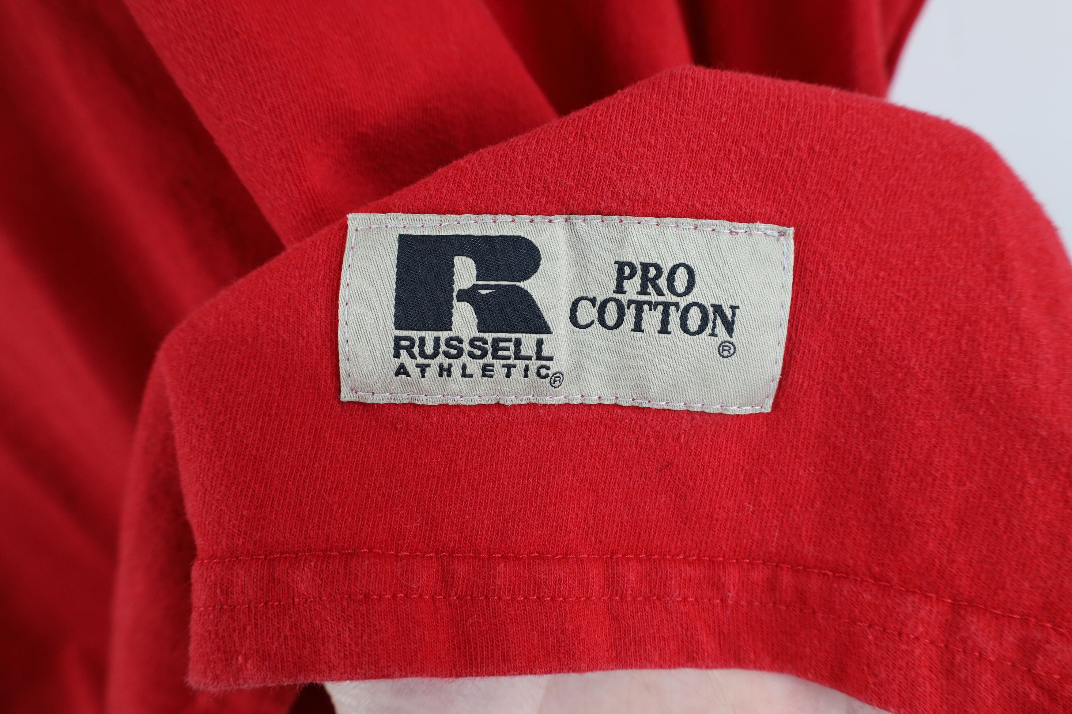 Russell Athletic × Vintage Vintage 90s Russell Athletic Mock Neck Long Sleeve T-Shirt Size US L / EU 52-54 / 3 - 4 Thumbnail