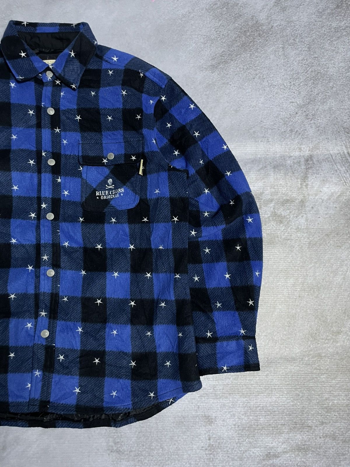 14th Addiction × If Six Was Nine × Tornado Mart 90’s Blue Cross Star Embroidered Flannel Shirt Size US M / EU 48-50 / 2 - 4 Thumbnail