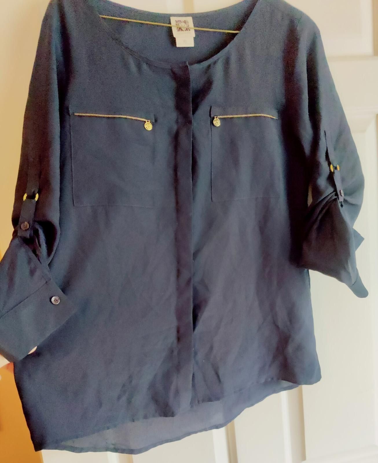 Other Anne Klein size Size XS Navy Blue Shirt Top Blouse Business Size XS / US 0-2 / IT 36-38 - 8 Thumbnail