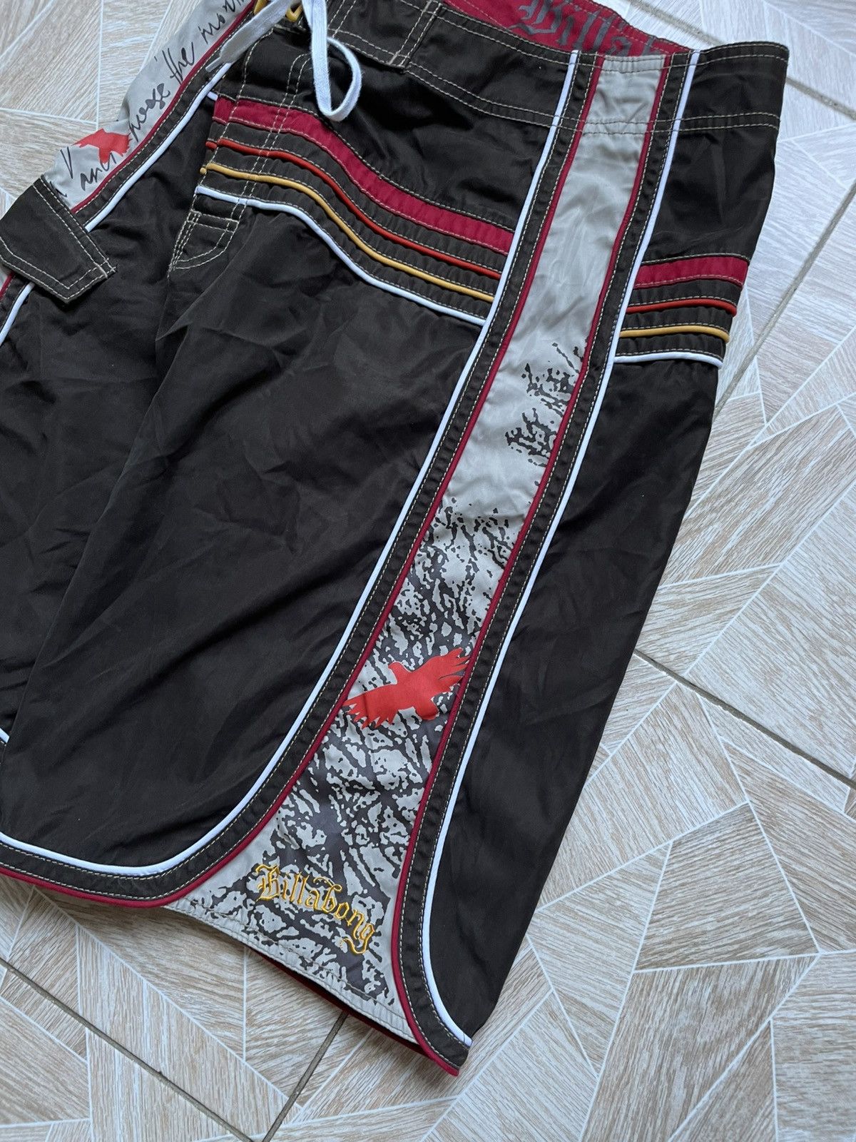 Billabong Rare Vintage Y2K Billabong Bird Logo Skate Surf Brown Shorts Size US 32 / EU 48 - 3 Thumbnail