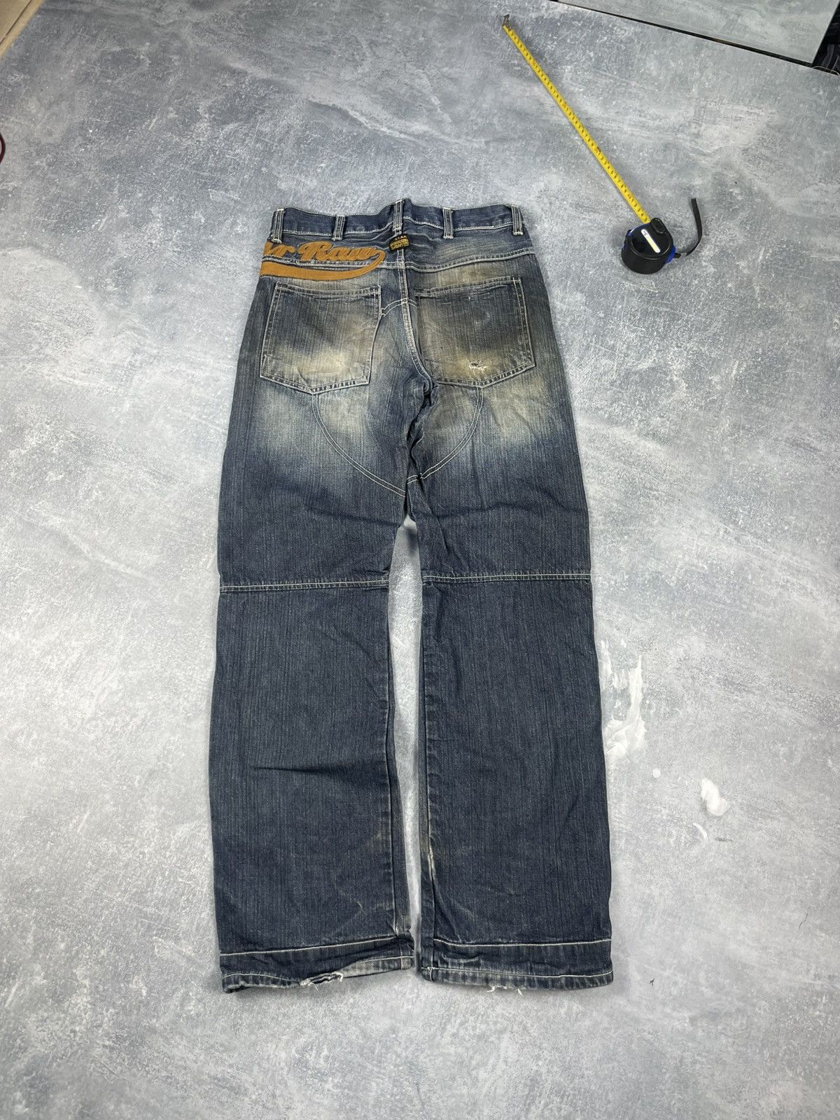 G-Star Vintage distressed BIG LOGO G Star Raw denim jeans Size US 30 / EU 46 - 2 Thumbnail