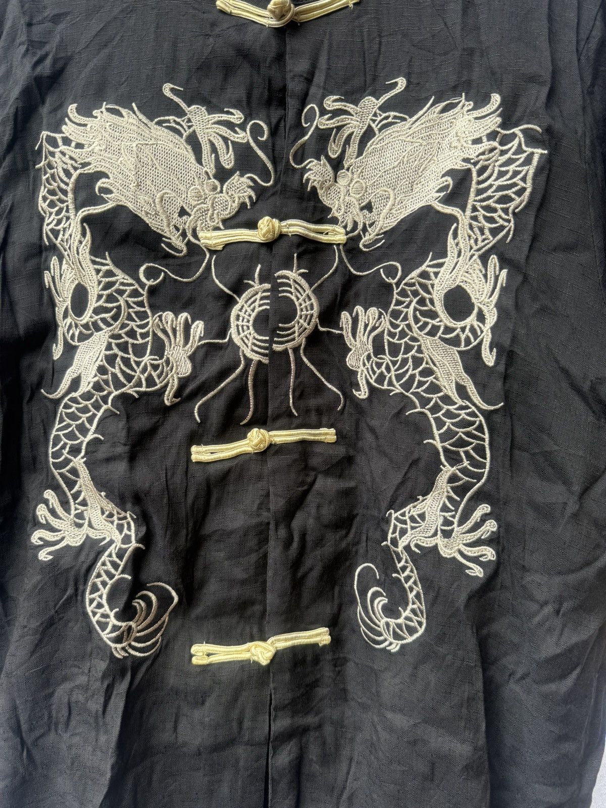 Yohji Yamamoto 🖤BLACKFRIDAY🖤Sukajan traditional dragon patched shirt Size US M / EU 48-50 / 2 - 4 Thumbnail