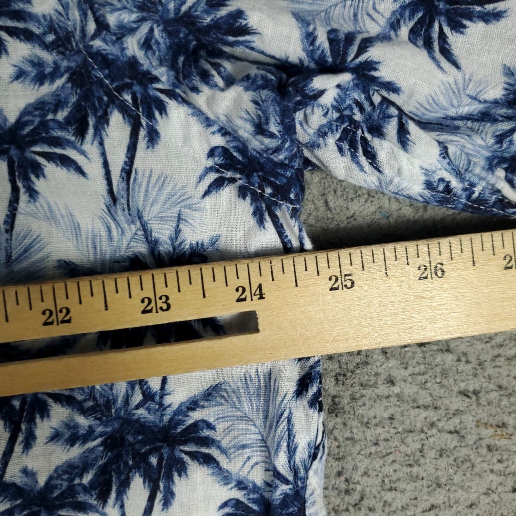 BUGATCHI Bugatchi Uomo Shirt Mens XL Blue Palm Tree Print Linen Cotton Button Up Short Sleeve Size US XL / EU 56 / 4 - 7 Thumbnail