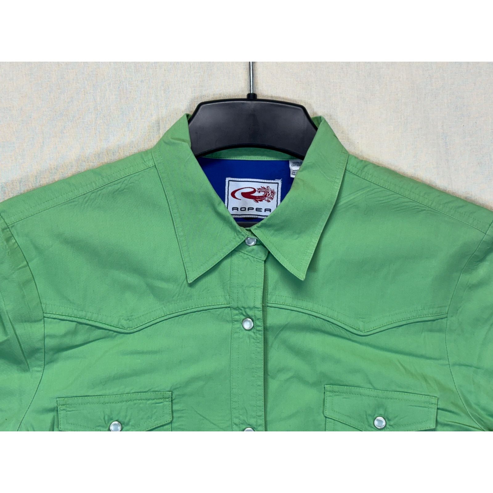 Roper Roper Green Women’s L Western Pearl Snap Shirt Long Sleeve Size L / US 10 / IT 46 - 11 Thumbnail