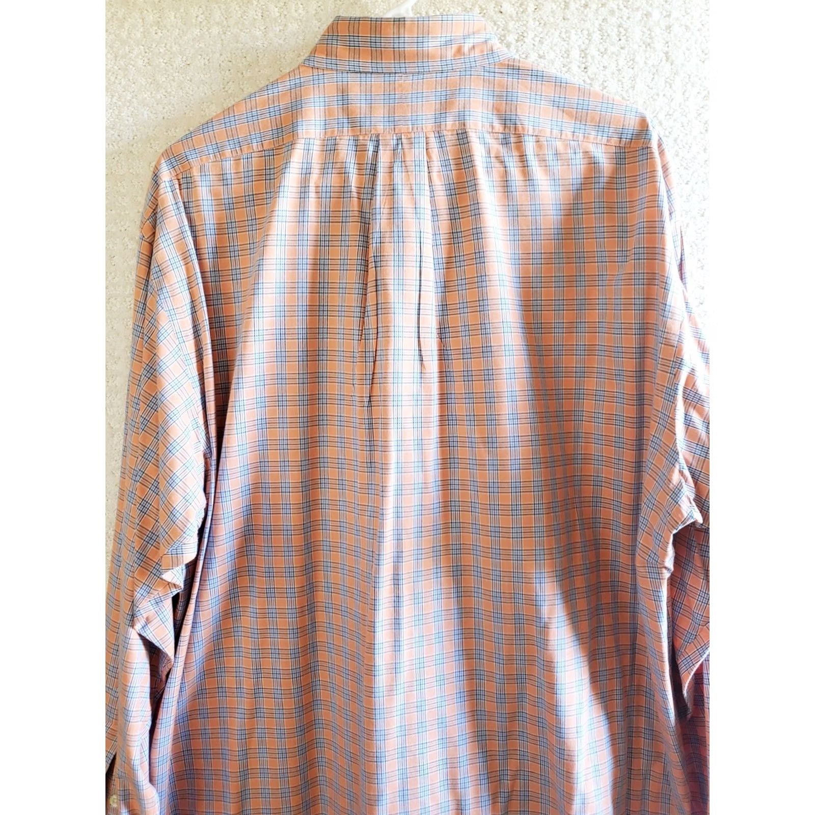 Polo Ralph Lauren VINTAGE Polo Ralph Lauren Blake Coral Plaid Button-Up Shirt Long Sleeve Mens Sz L Cotton Size US L / EU 52-54 / 3 - 7 Thumbnail