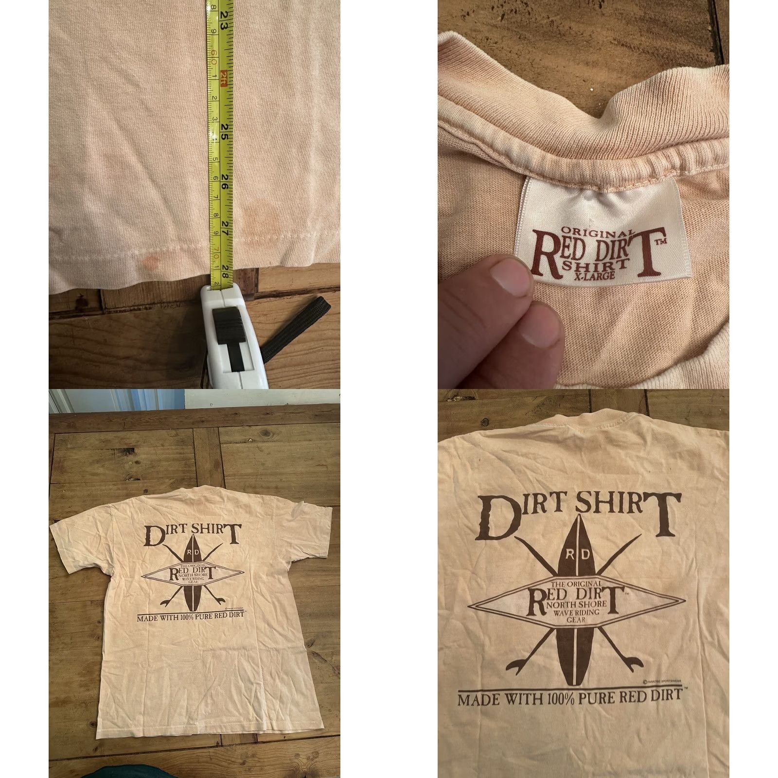 Vintage VINTAGE Gear Red Dirt Shirt XL Single Stitch North Shore Wave Riding Hawaii T-Shirt Men XL Red Gear Hawaii Mens Size US XL / EU 56 / 4 - 8 Thumbnail