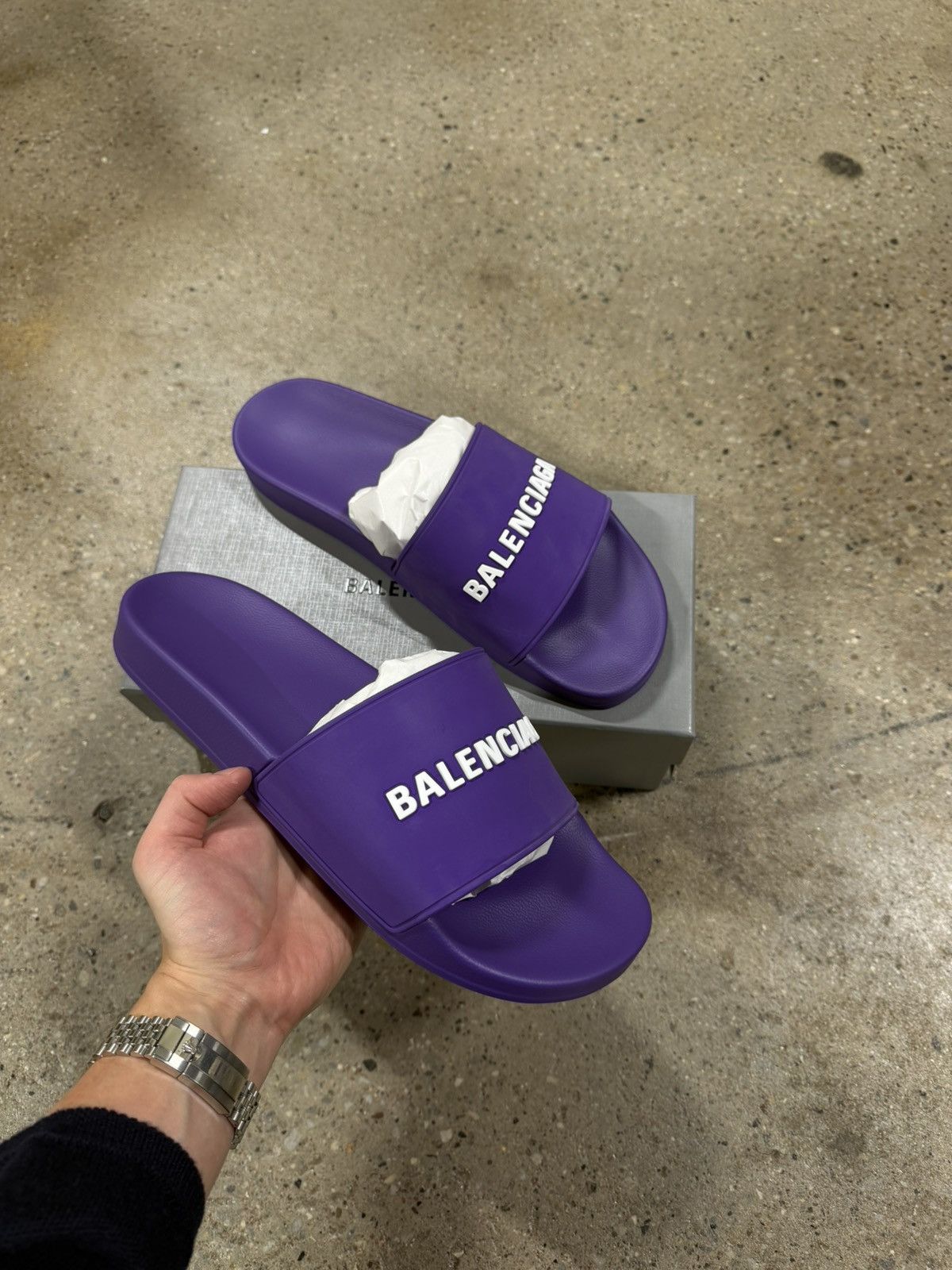 Balenciaga Balenciaga Rubber Slides NEW 500$ Size US 11 / EU 44 - 1 Thumbnail