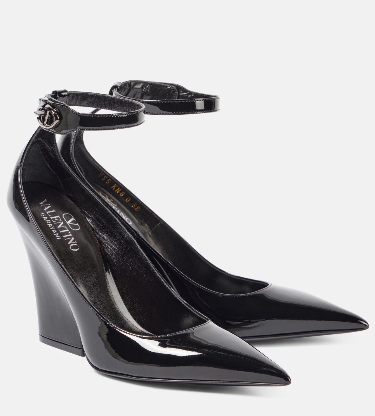 Valentino Valentino Garavani V Logo 105 Lockette Wedge Pump size 39 Size US 9 / IT 39 - 1 Thumbnail