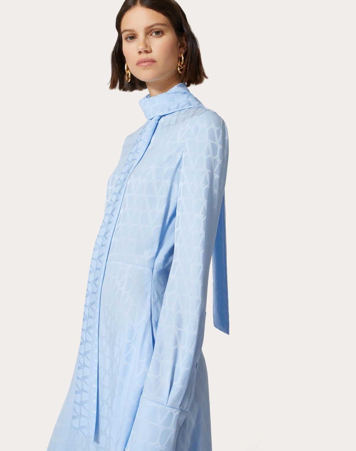 Valentino o1s1wg110525 Toile Iconographe Midi Dress in Sky Blue Size XS / US 0-2 / IT 36-38 - 6 Thumbnail