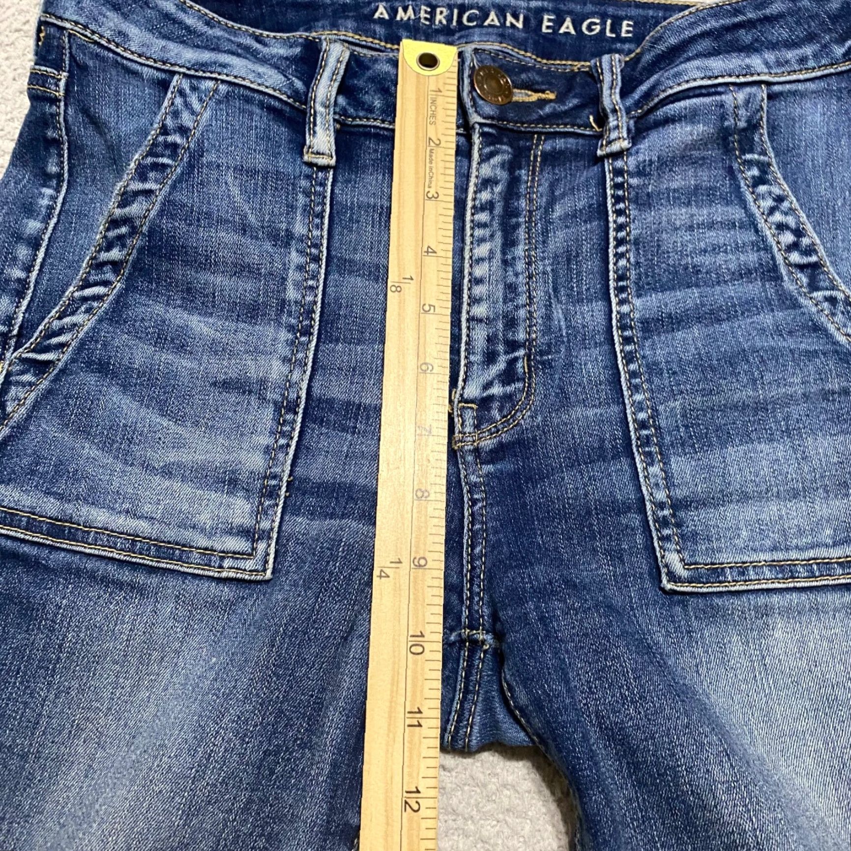 American Eagle Outfitters American Eagle Outfitters Jeans 8 Tall Blue Denim High Rise Jegging Crop Raw Hem Womens Jeans Regular Fit 28 in inseam Size 30" / US 8 / IT 44 - 4 Thumbnail