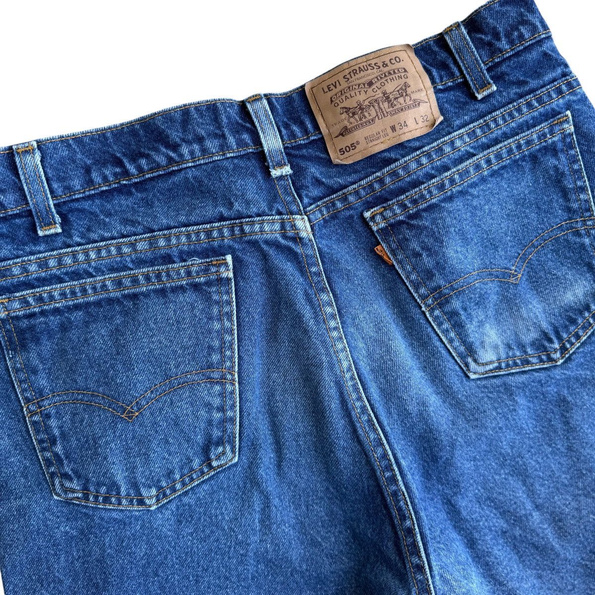 Levi's Vintage Clothing × Vintage 1994 Levis 505 Orange Tab Vintage Straight Leg 90s Jeans Size US 33 - 12 Thumbnail