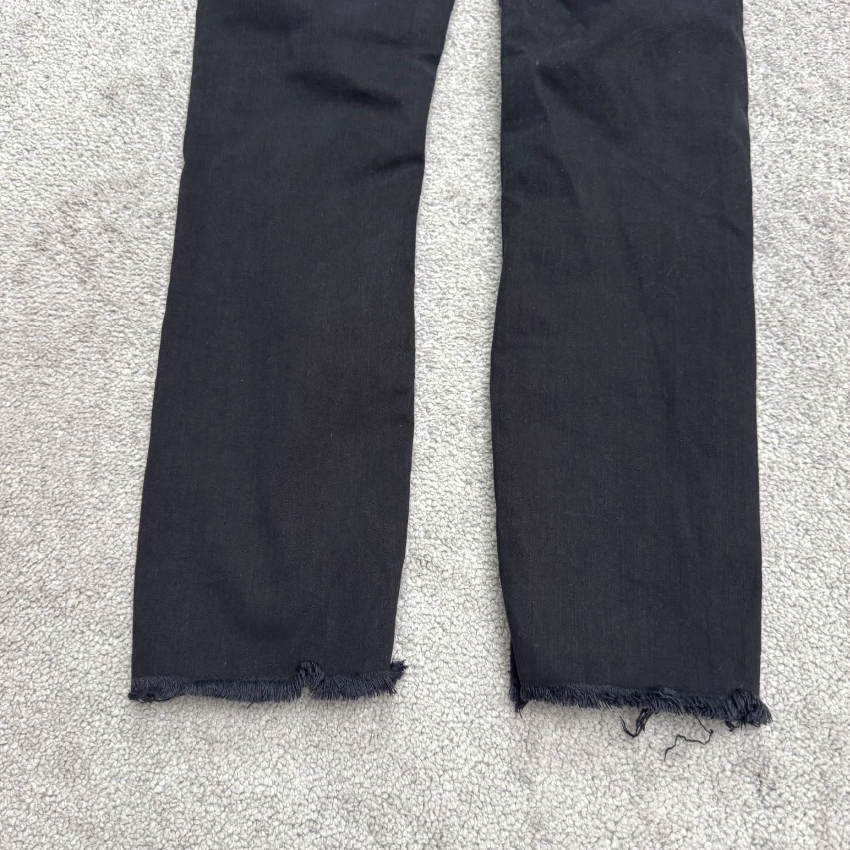 Levi's Levi's 724 High Rise Straight Crop Jeans Womens 25 Black Distressed Casual Size 42" / US 20 - 4 Thumbnail