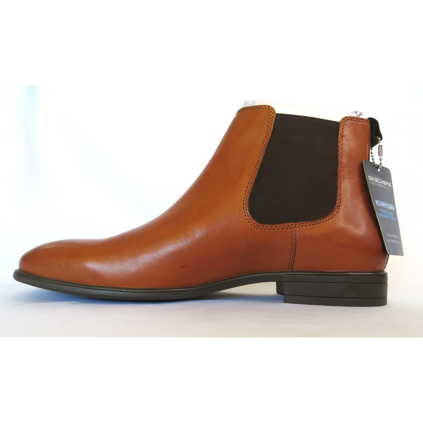 SKECHERS New SKECHERS Men Sz 9 Brown Leather Chelsea Ankle Boots Size US 9 / EU 42 - 4 Thumbnail