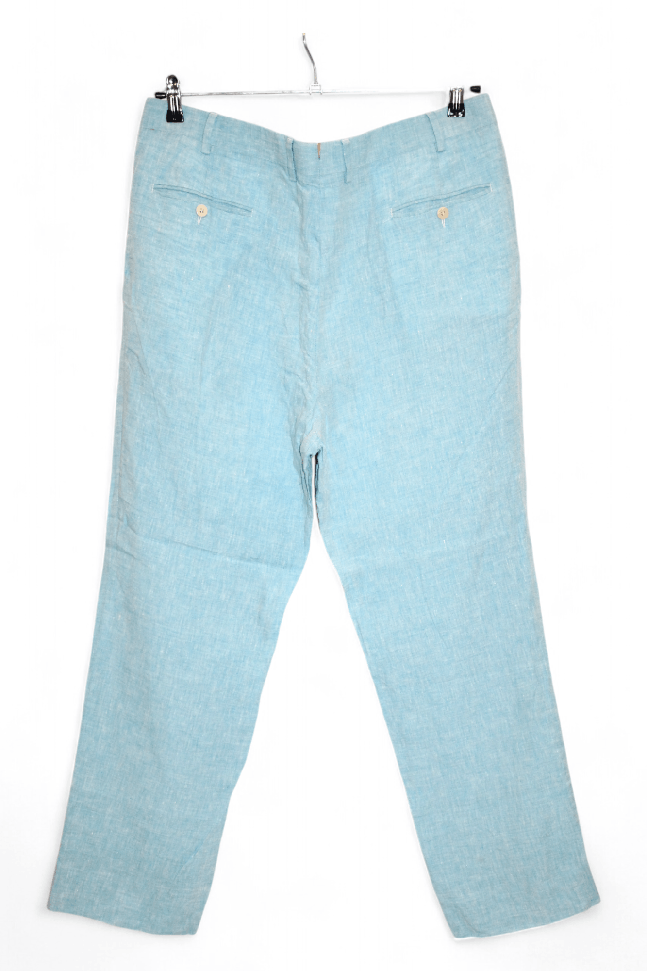 Eidos Napoli Gaiola Napoli x Massa Capri Aquamarine Pure Linen Trousers Size US 40 / EU 56 - 5 Thumbnail