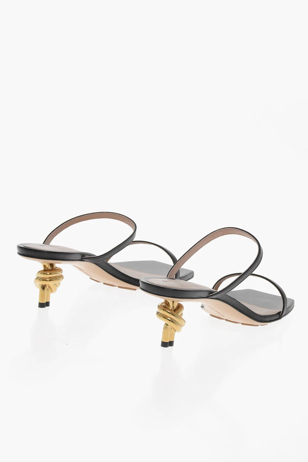 Bottega Veneta og1mm0426 Leather Sandals in Black Size US 7 / IT 37 - 2 Thumbnail